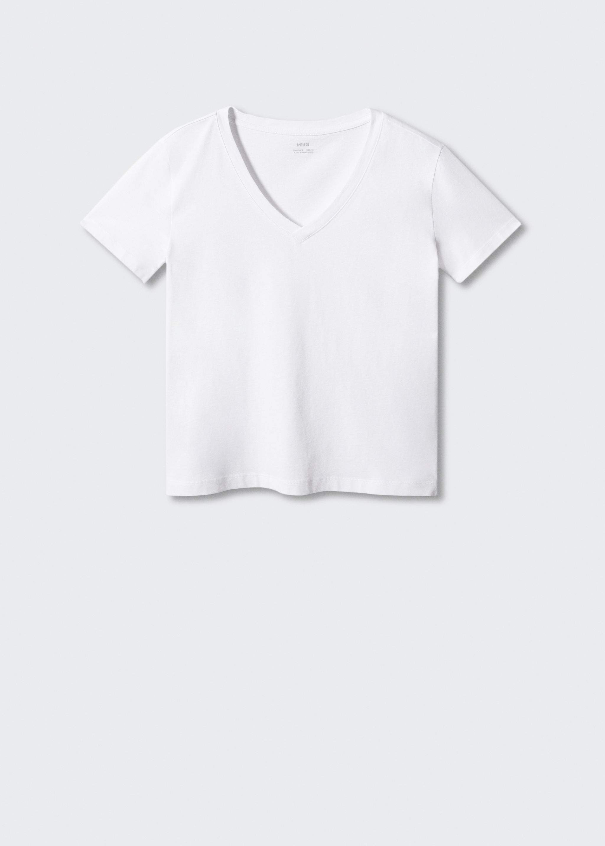 Baumwoll-T-Shirt, V-Ausschnitt - Artikel ohne Model
