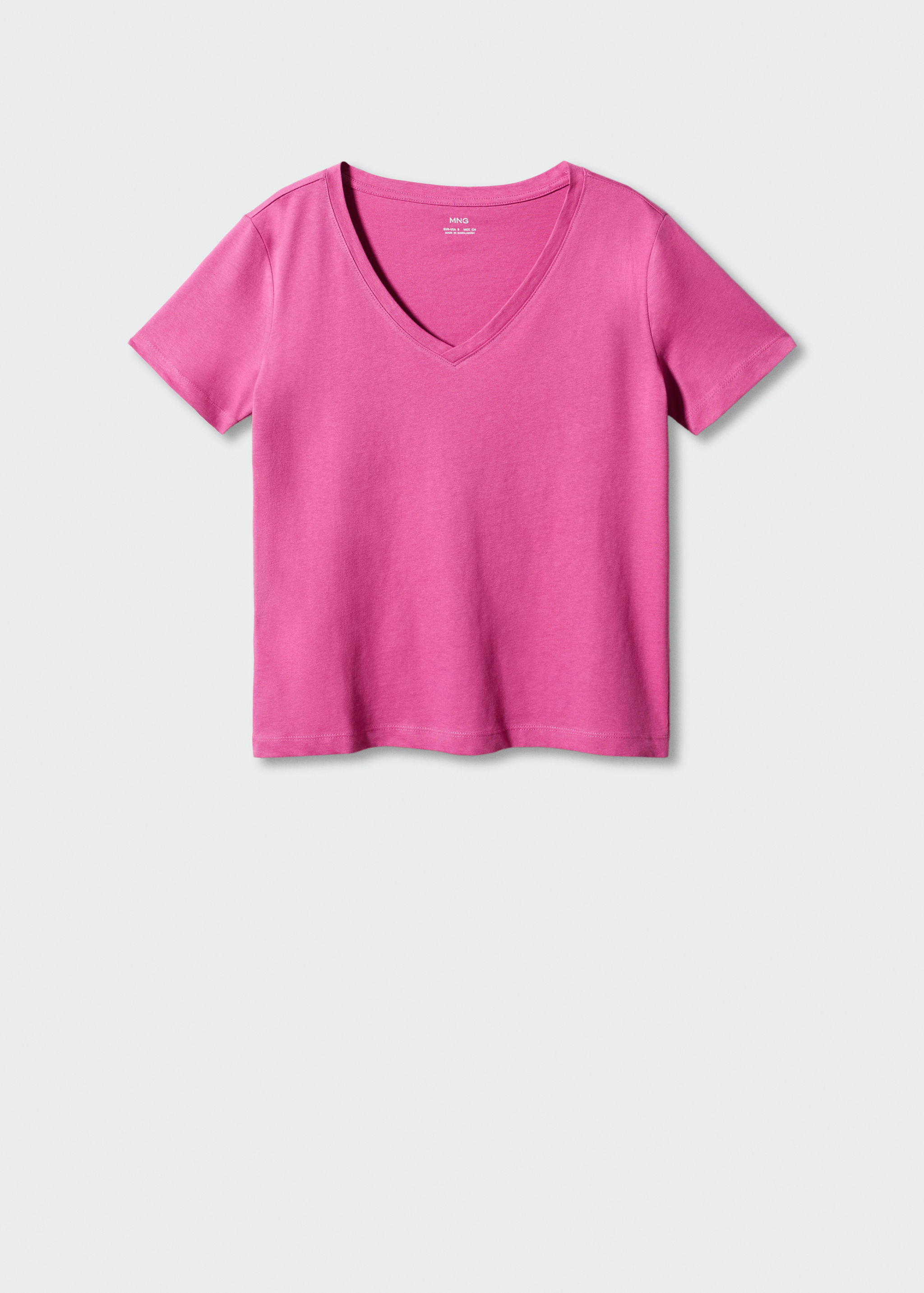 Baumwoll-T-Shirt, V-Ausschnitt - Artikel ohne Model