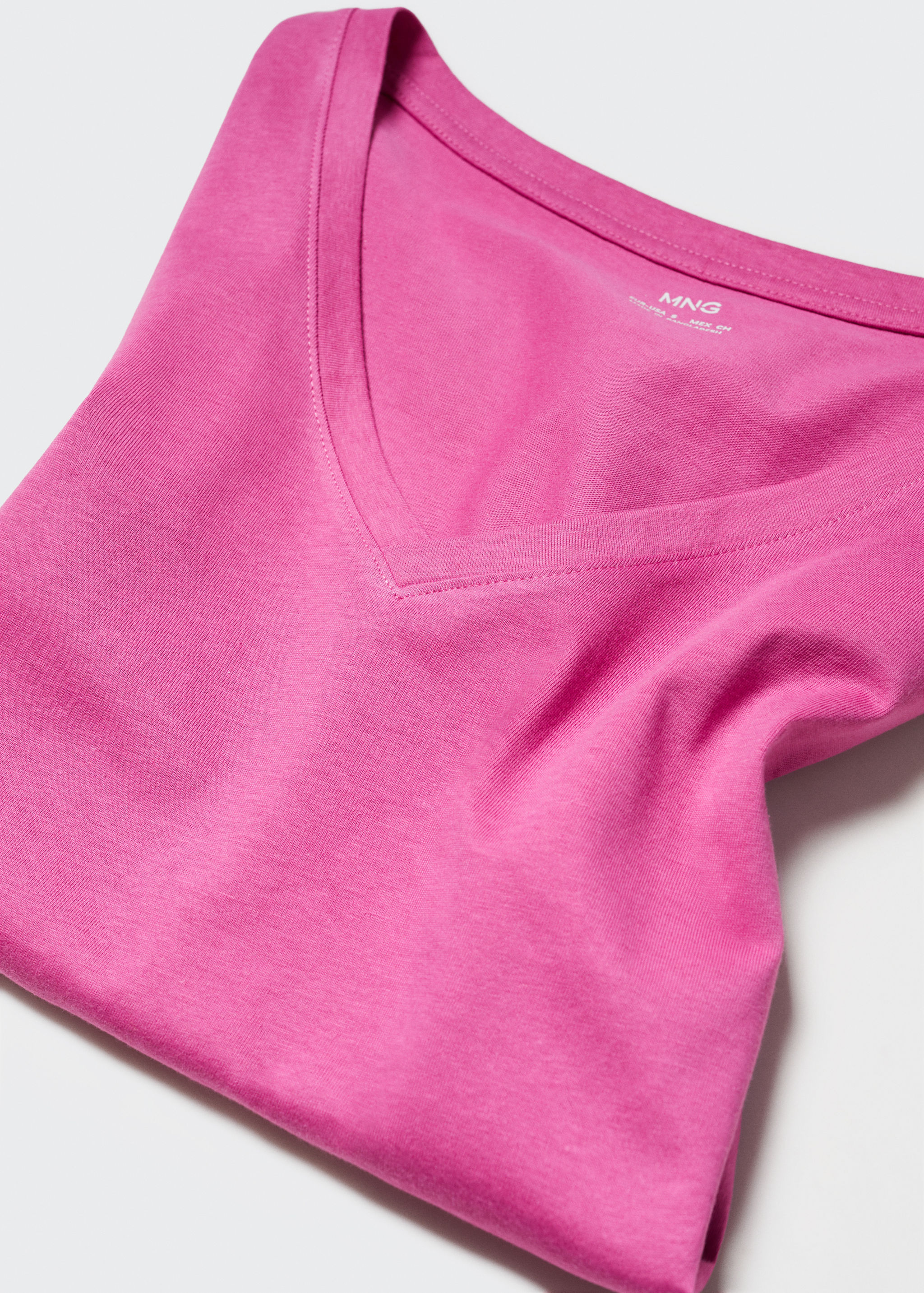 Baumwoll-T-Shirt, V-Ausschnitt - Detail des Artikels 8