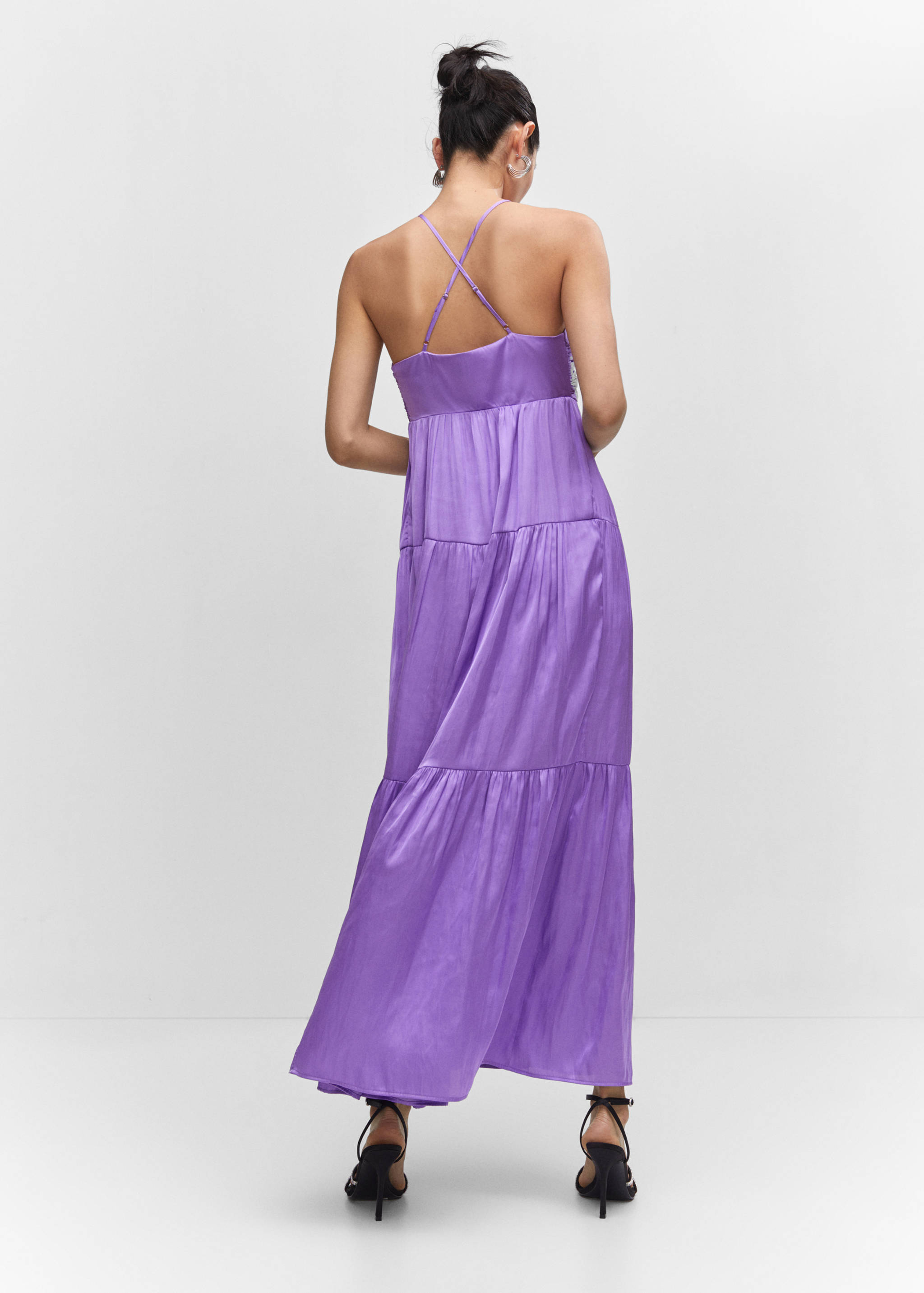 Ruched satin dress - Reverse of the article