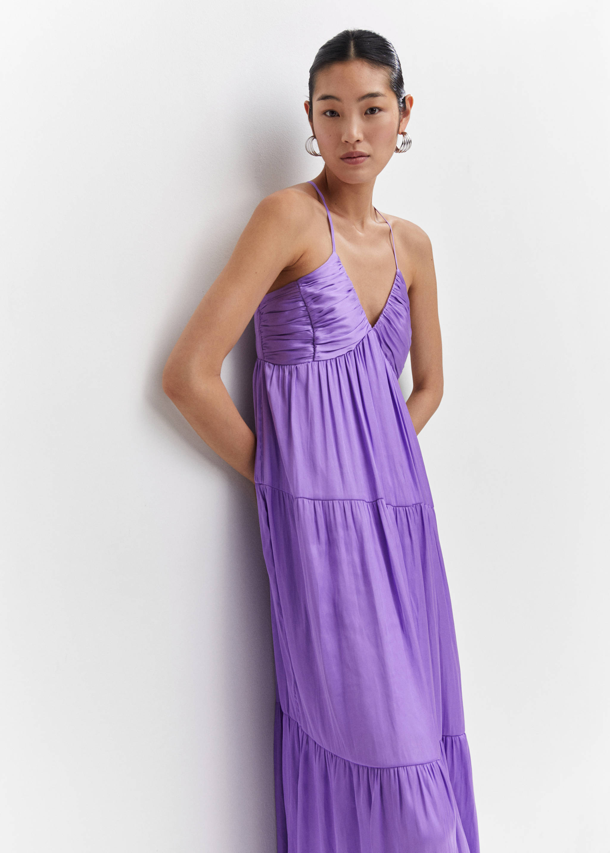 Ruched satin dress - Details of the article 2