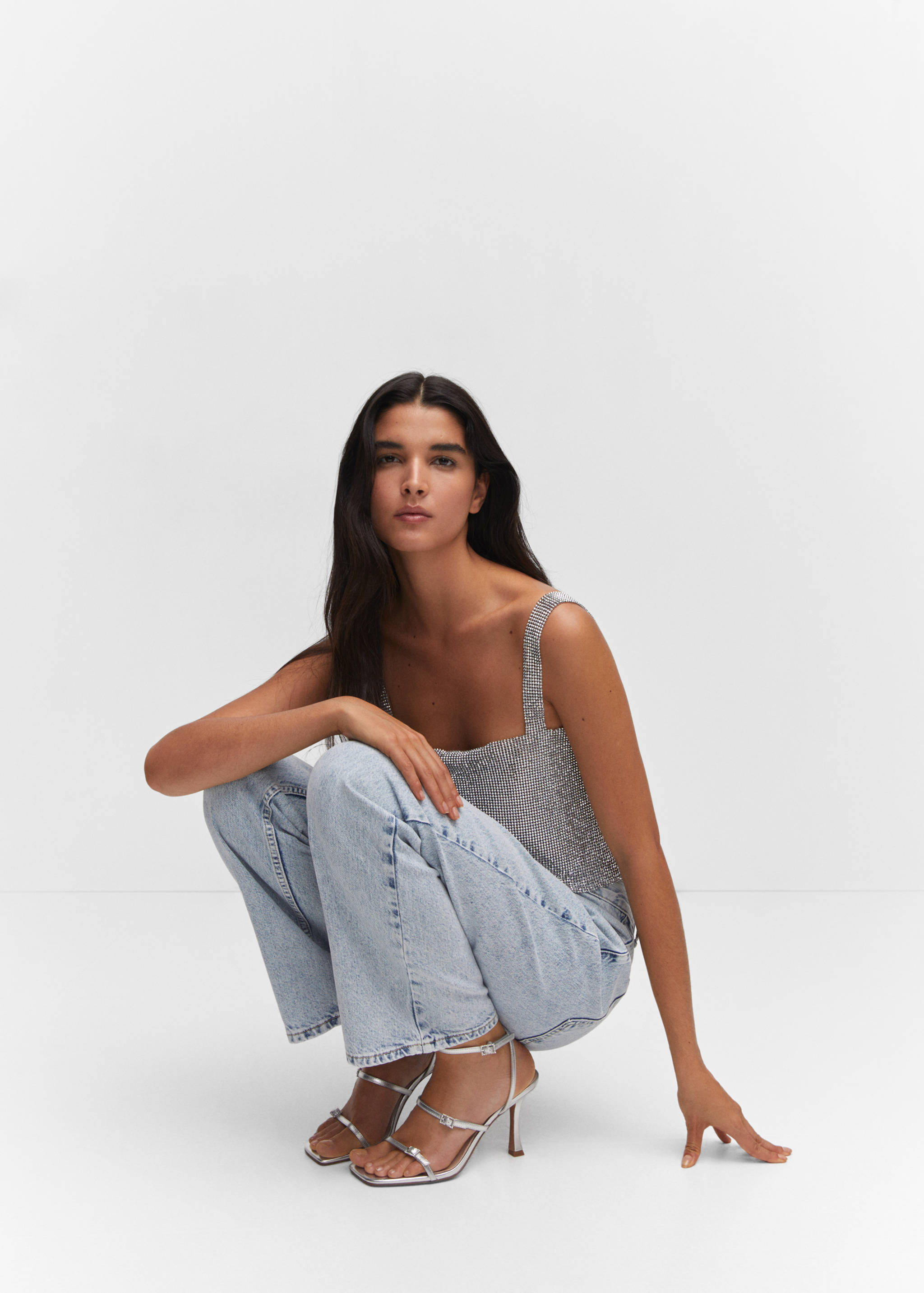 Sandàlies metal·litzades taló - Pla general