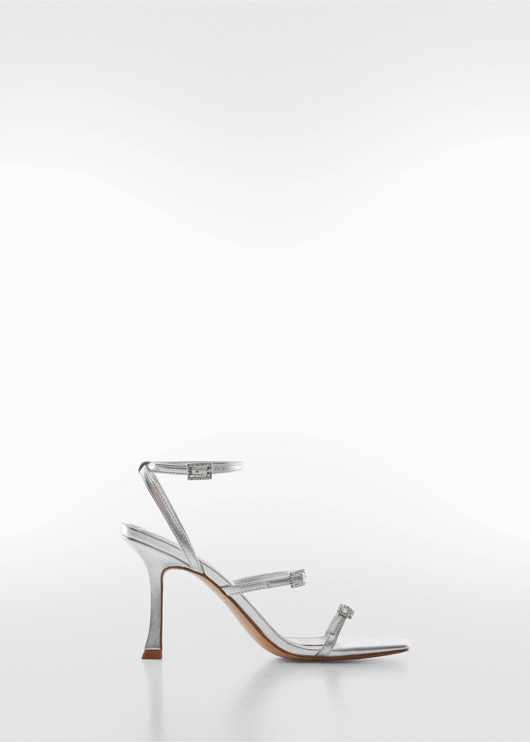 Metallic heel sandals - Article without model, Silver. Ref: 57082889-00.