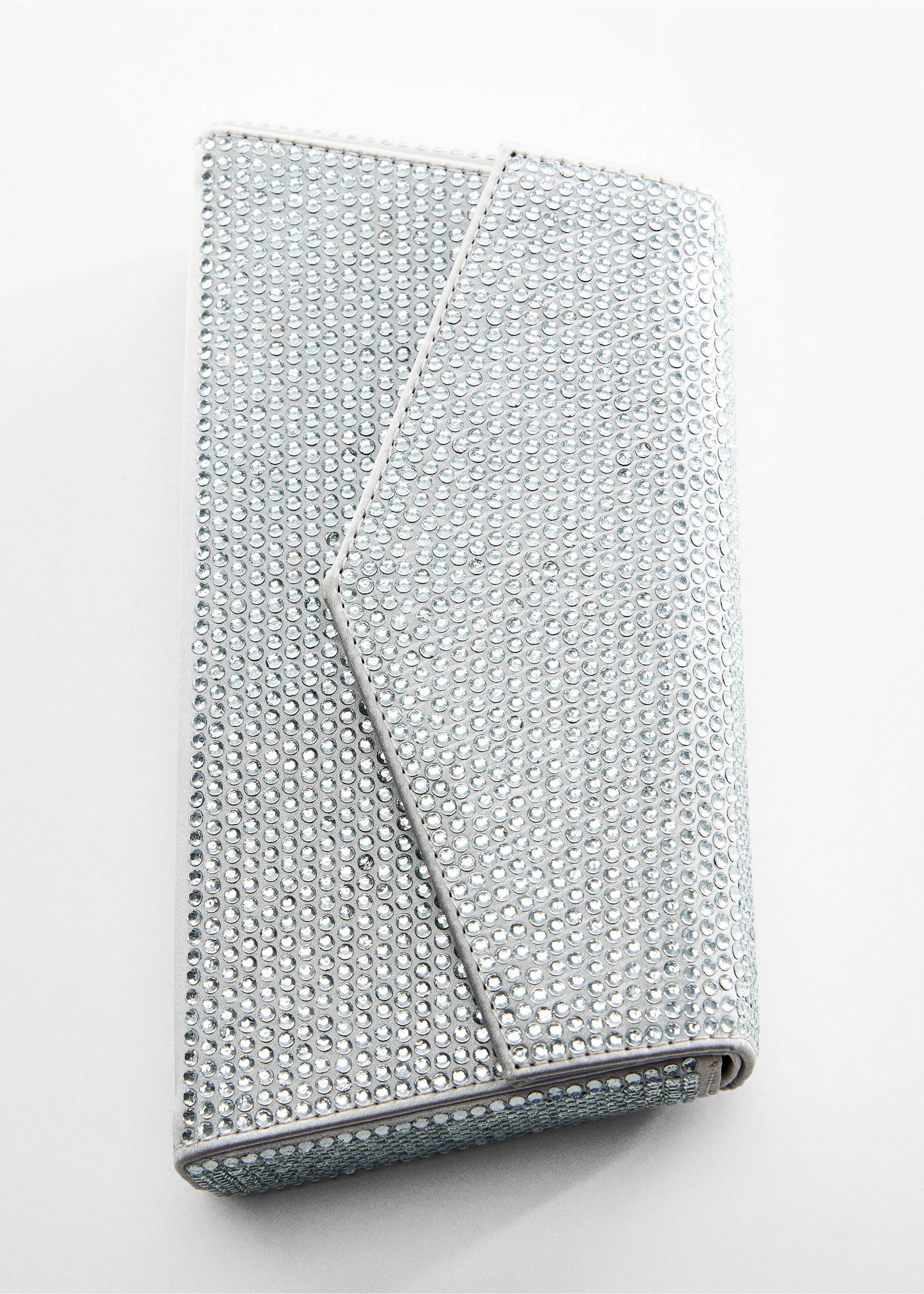 Chain bag with crystals - Details of the article 5, Silver. Ref: 57082892-00.