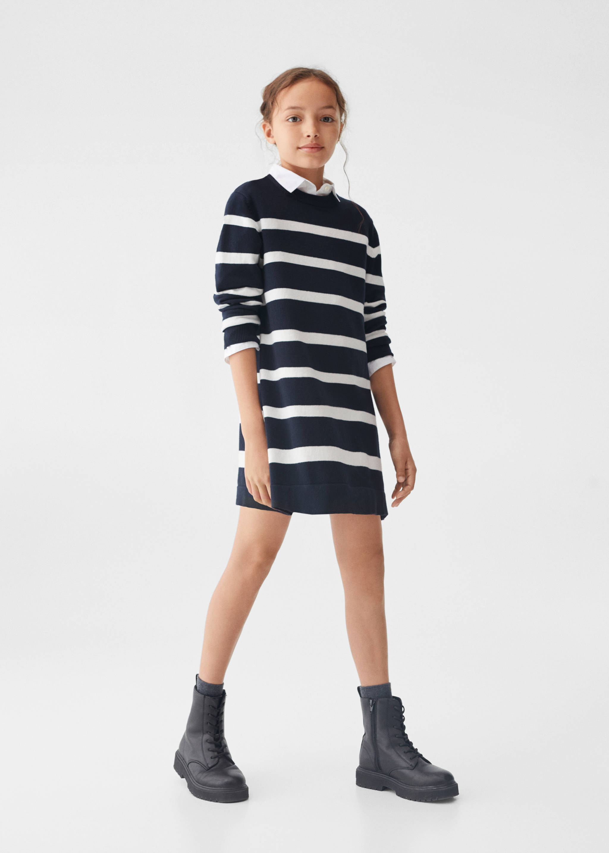 Gestreiftes Jerseykleid - Allgemeine Ansicht