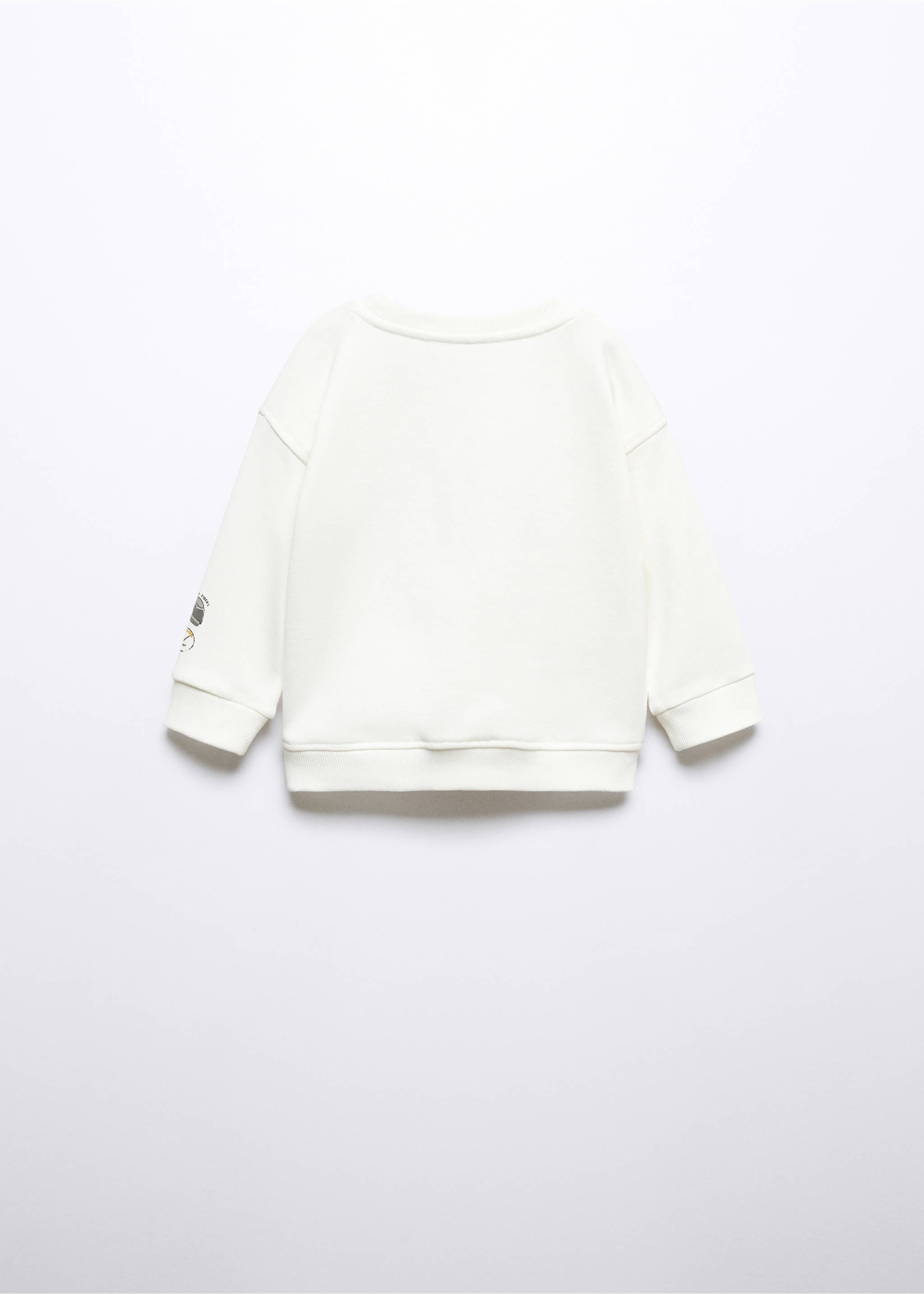 Dessuadora cotó missatge - Revers de l'article, Blanc trencat. Ref: 57083259-00.