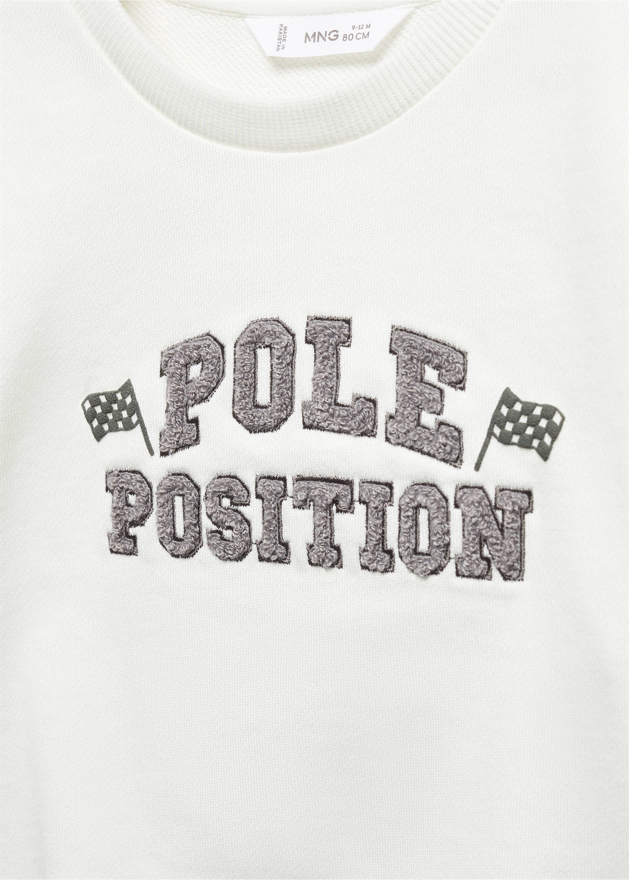 Dessuadora cotó missatge - Detall de l'article 8, Blanc trencat. Ref: 57083259-00.