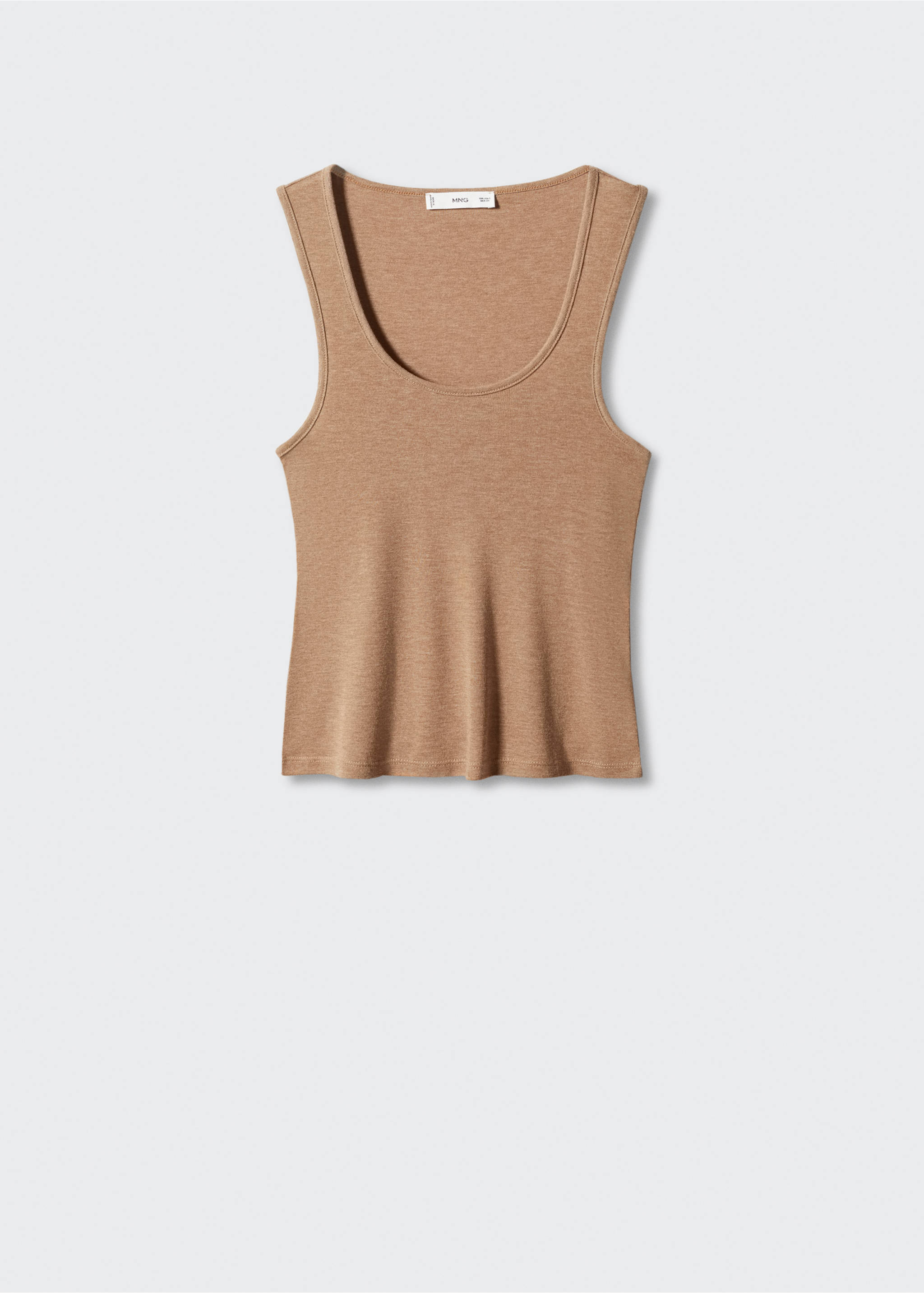 Knitted top with wide straps - Article without model, Sand. Ref: 57083804-00.