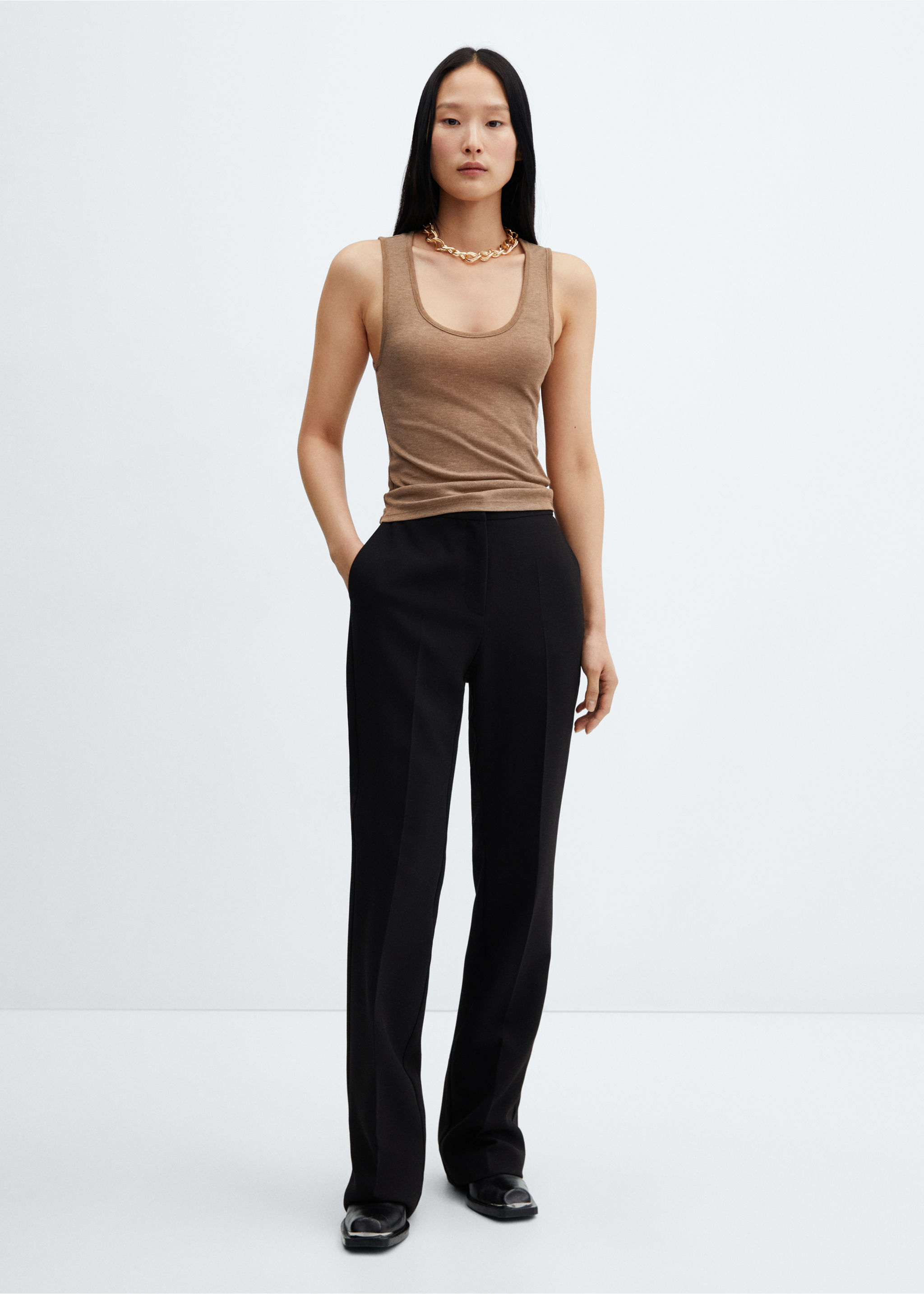 Knitted top with wide straps - General plane