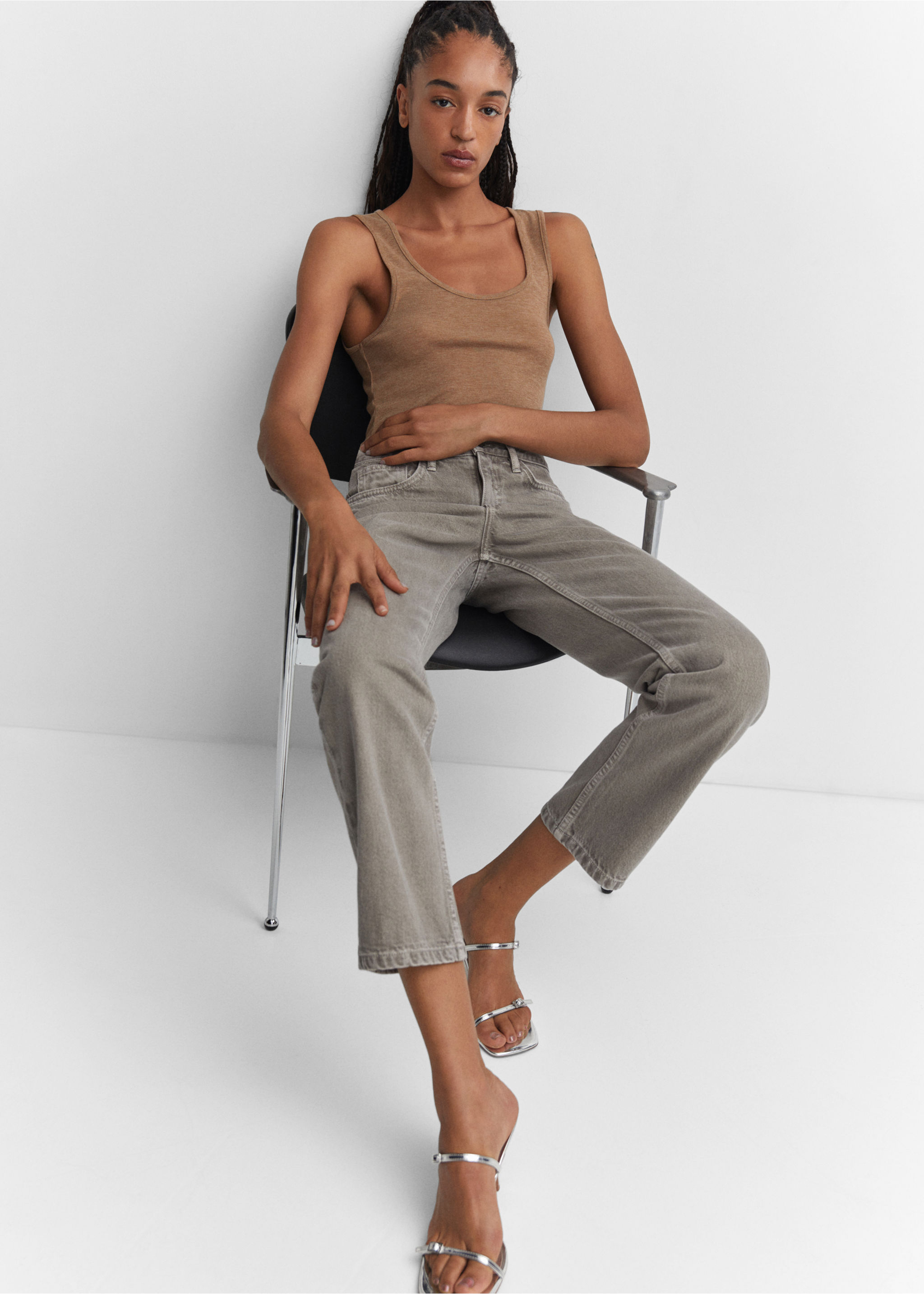 Knitted top with wide straps - Details of the article 2