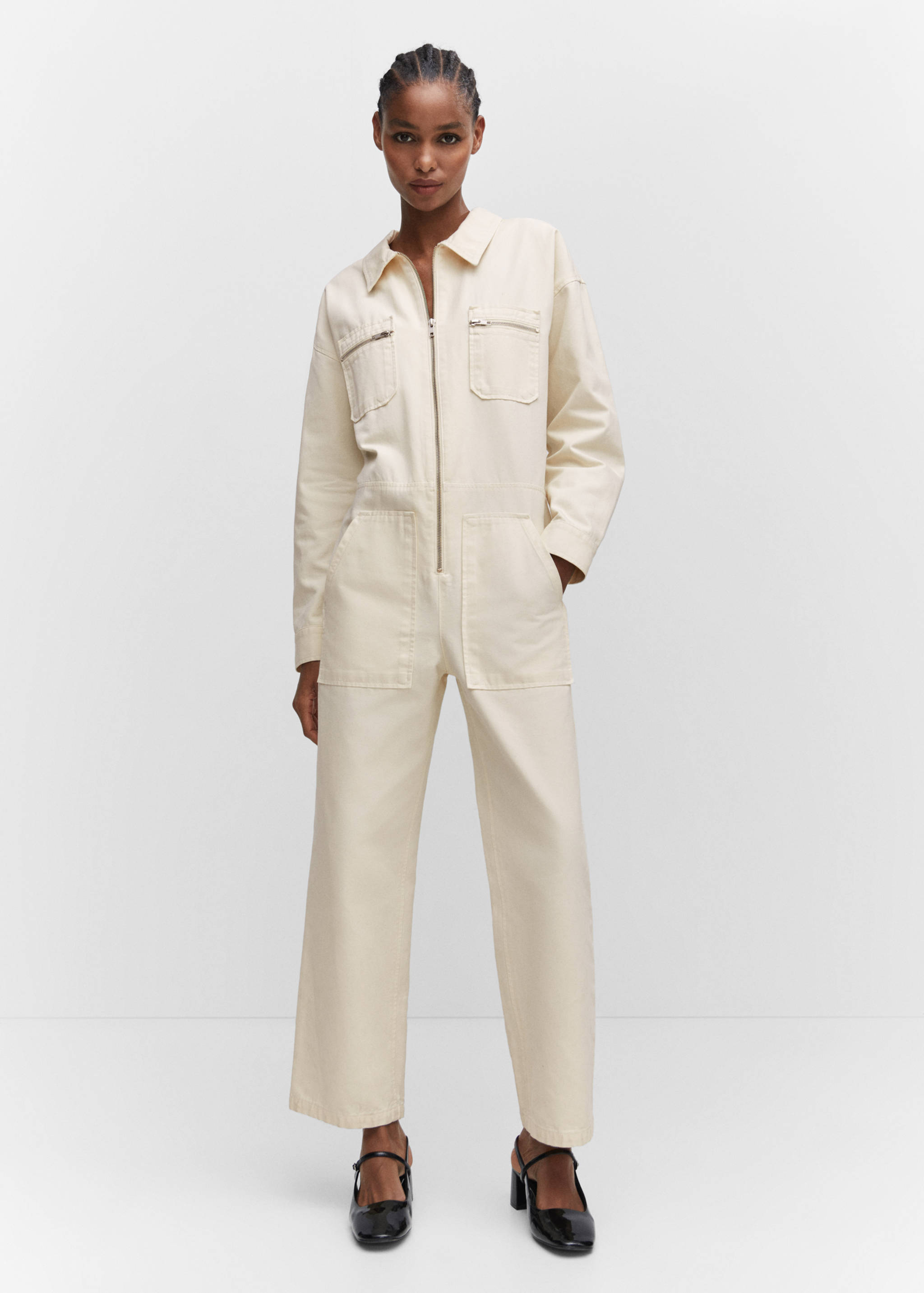 Jeans-Jumpsuit mit Reißverschluss - Allgemeine Ansicht