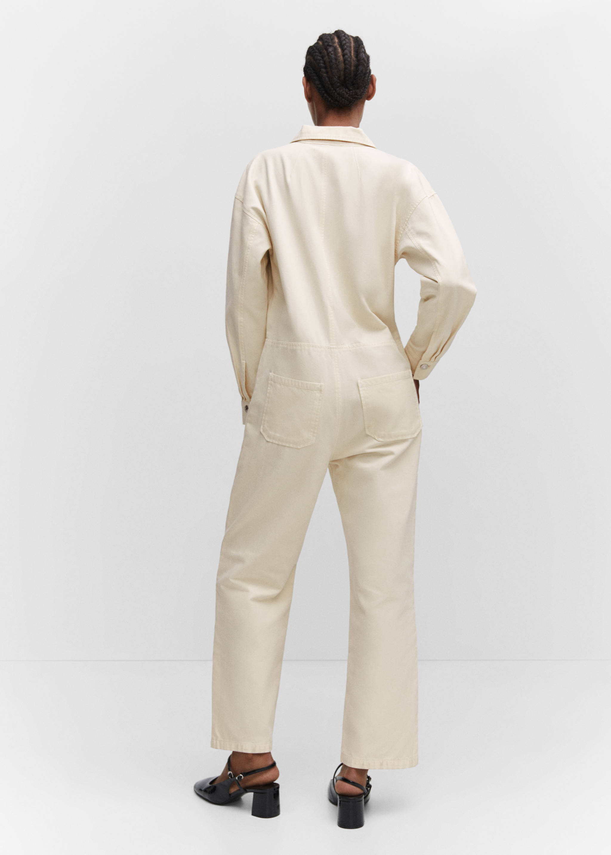 Jeans-Jumpsuit mit Reißverschluss - Rückseite des Artikels