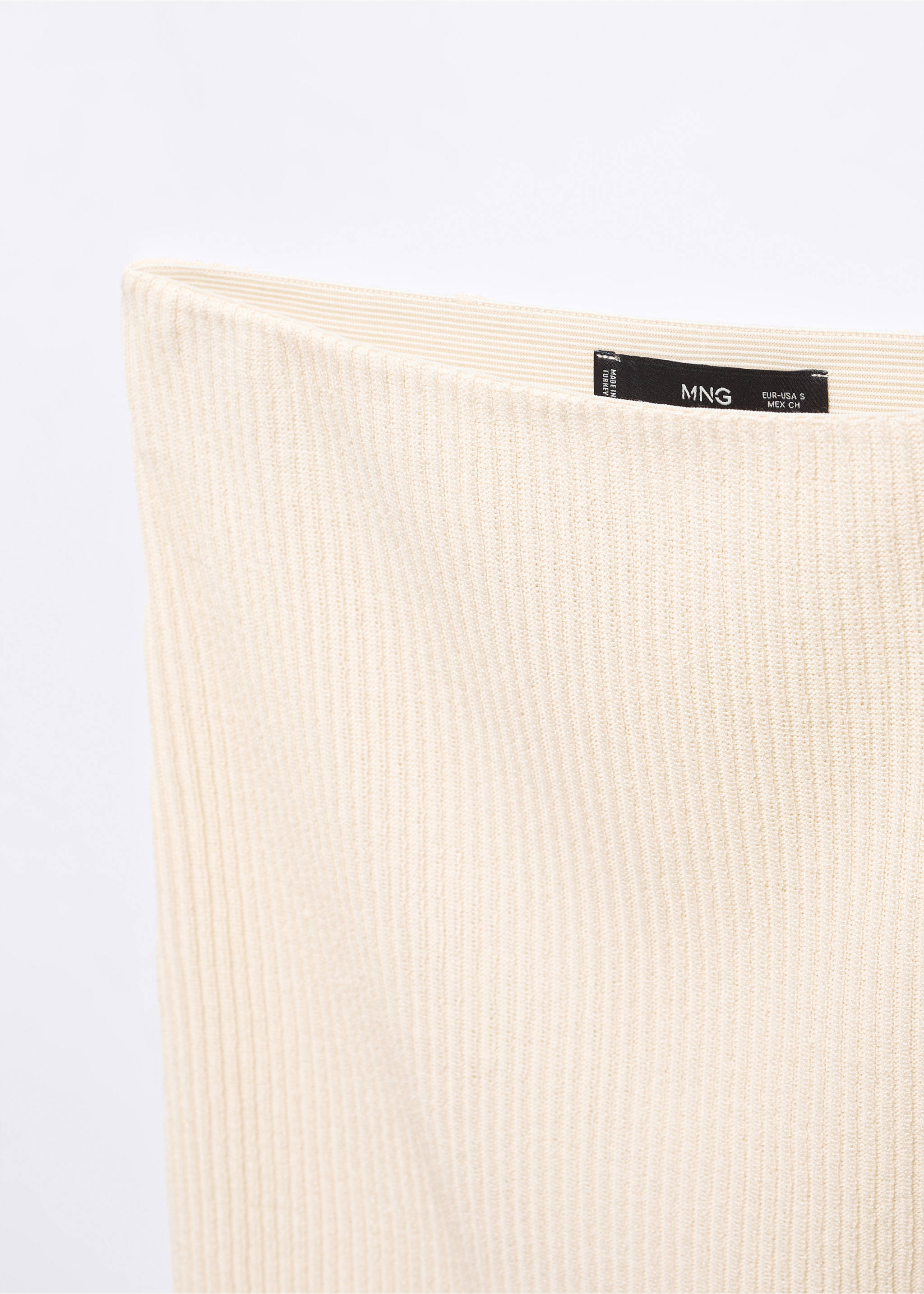 Long knitted skirt - Details of the article 8, Ecru. Ref: 57083816-00.