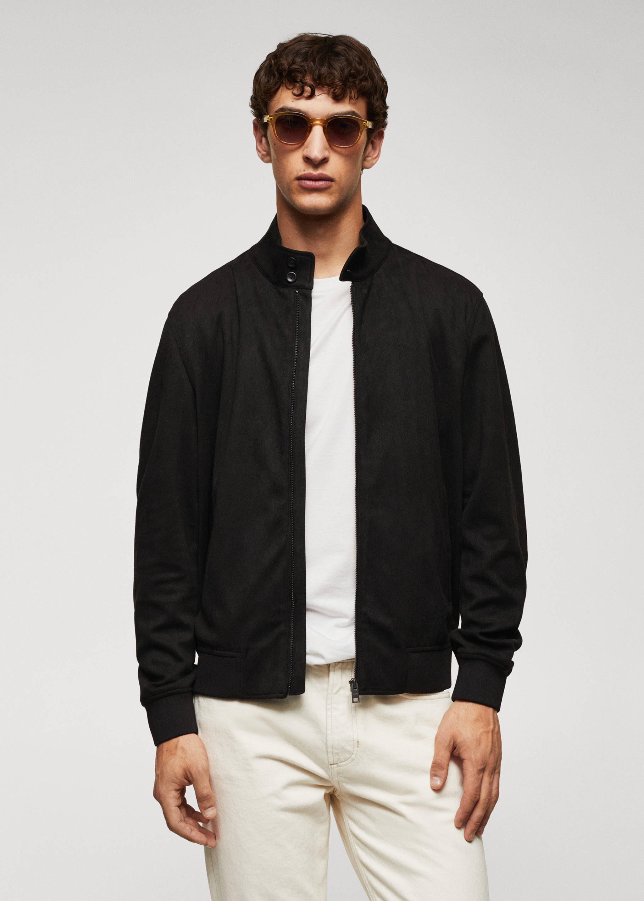Blouson bomber imitation daim - Plan moyen