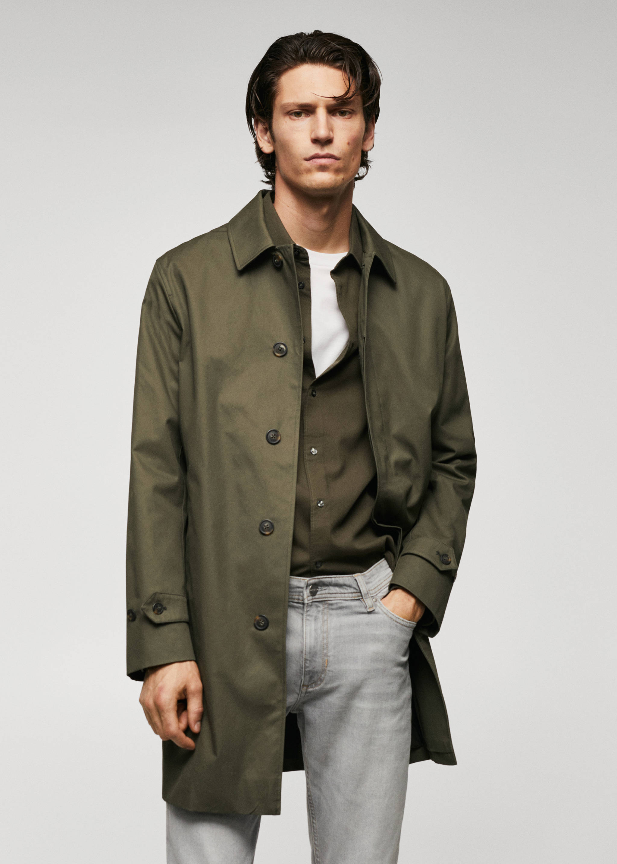 Water-repellent cotton trench coat - Medium plane