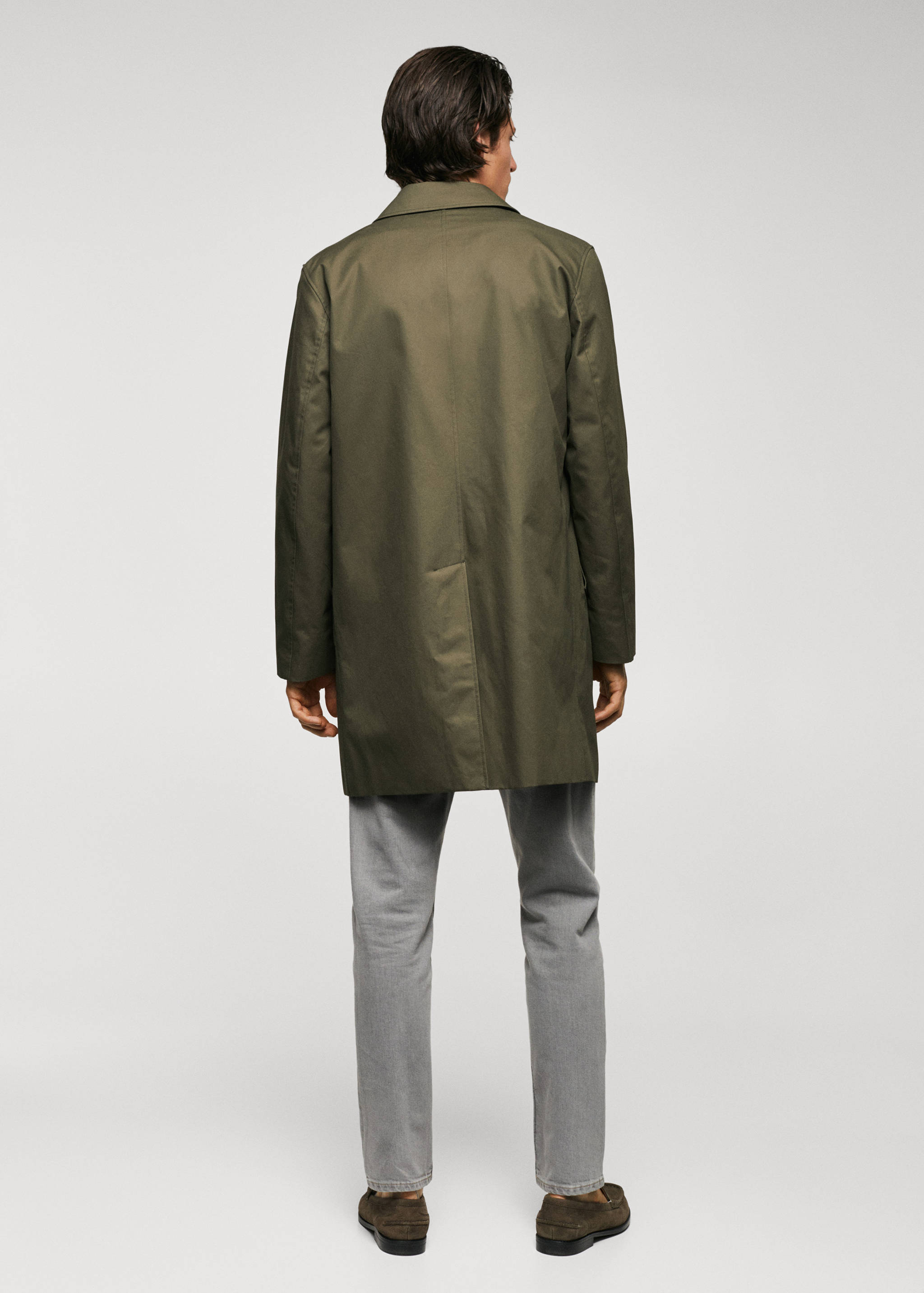 Water-repellent cotton trench coat - Reverse of the article