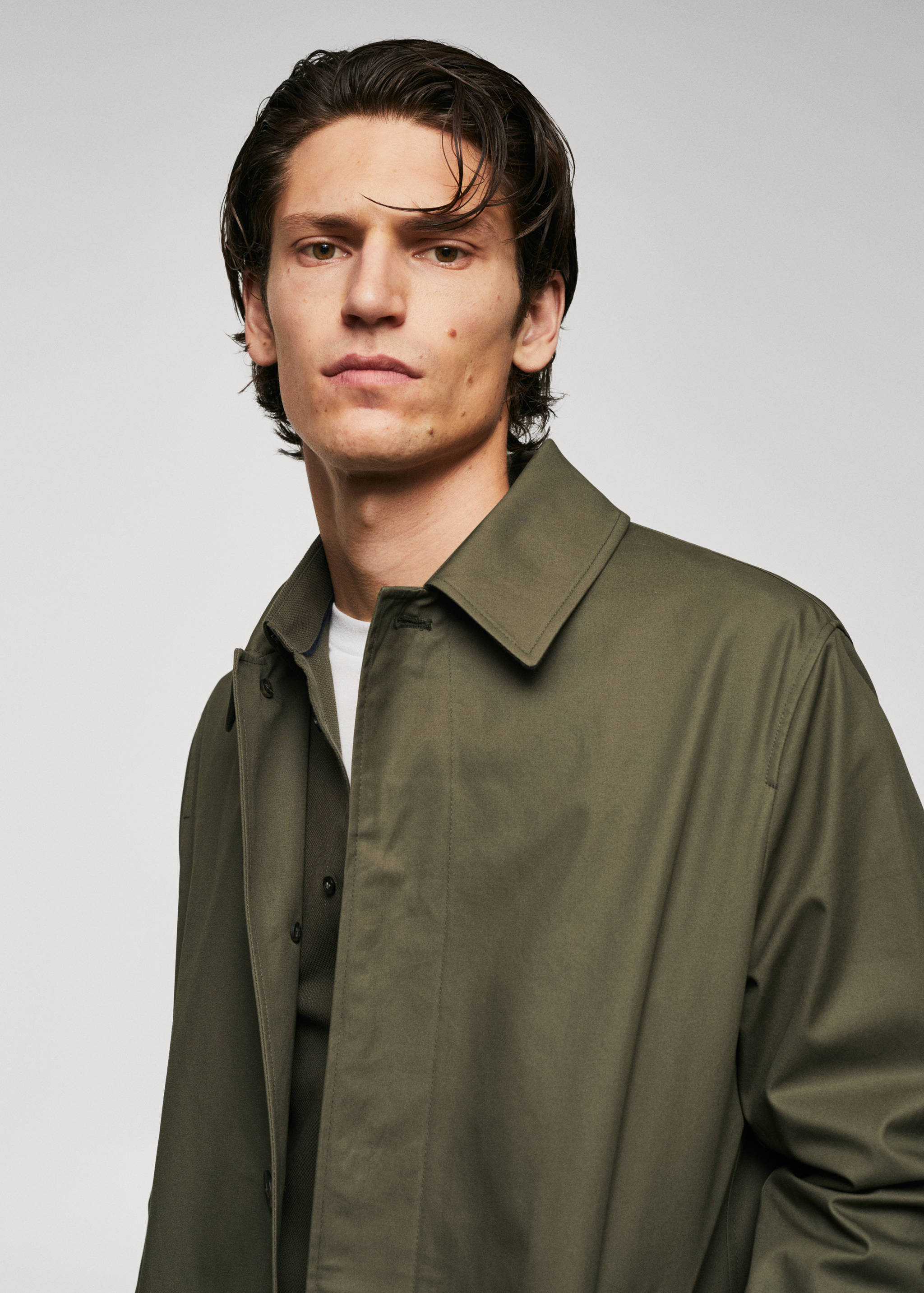 Water-repellent cotton trench coat - Details of the article 1