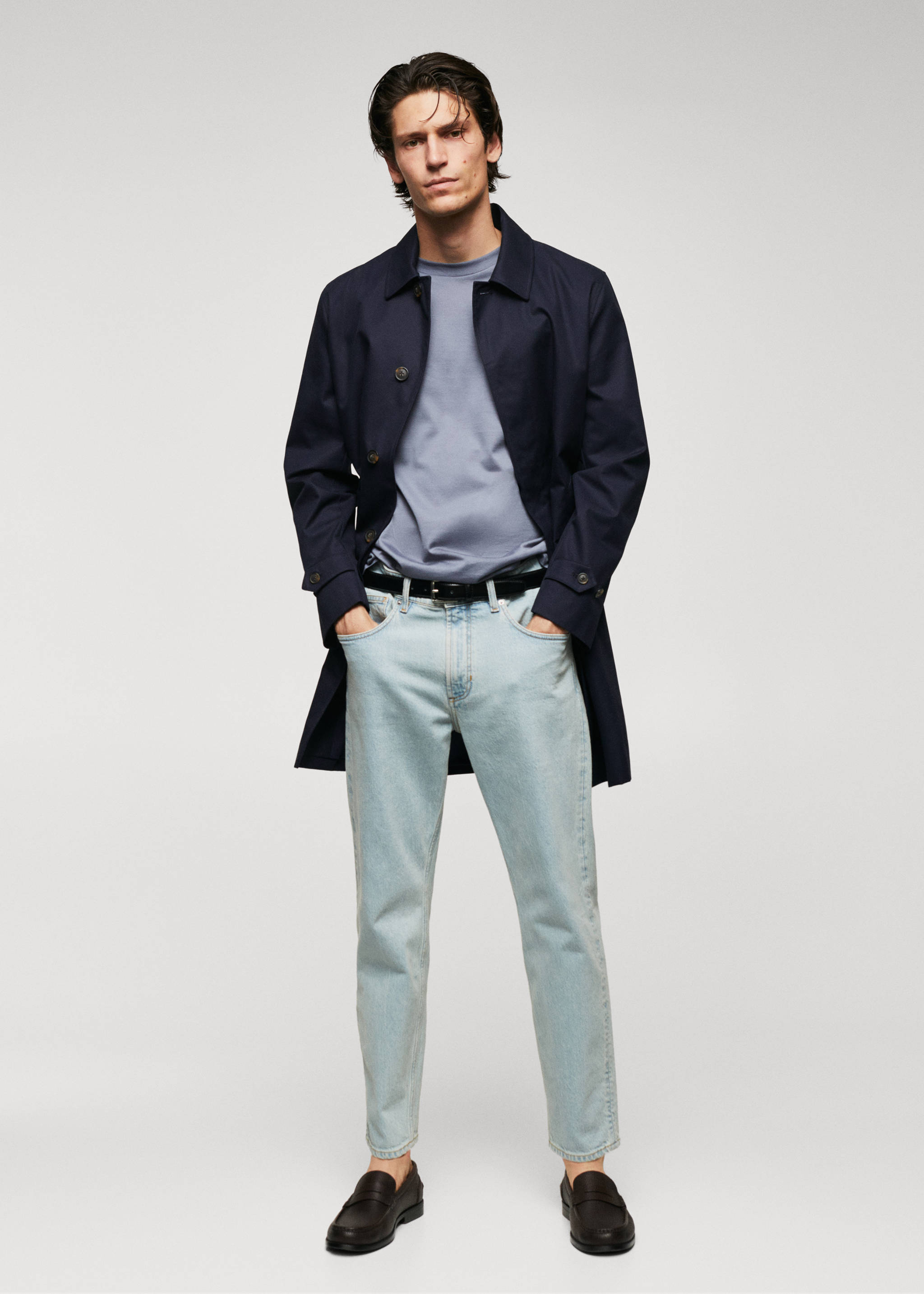 Water-repellent cotton trench coat - General plane