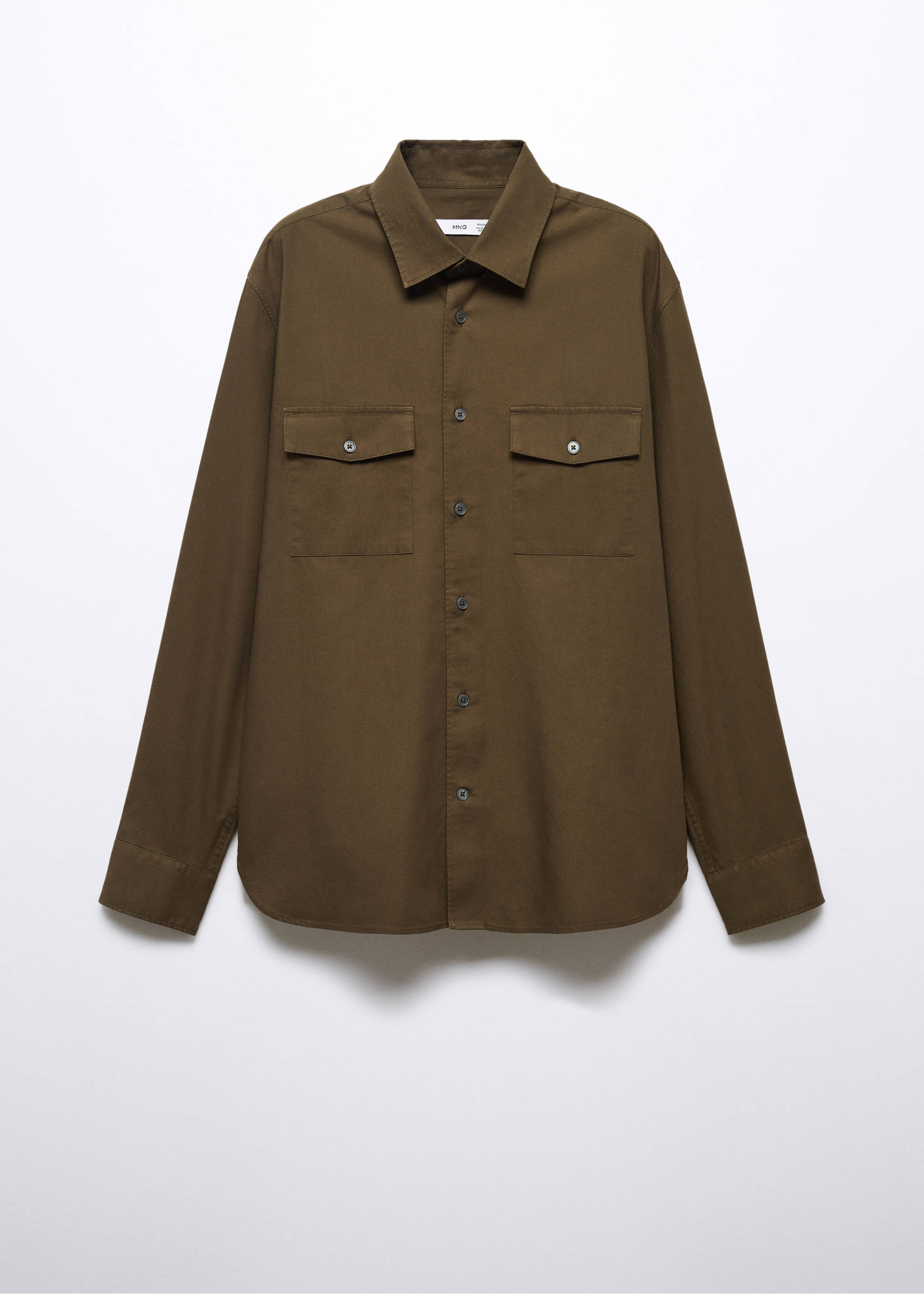 Baumwoll-Überhemd mit Taschen - Artikel ohne Model, Khaki. Ref: 57084386-00.