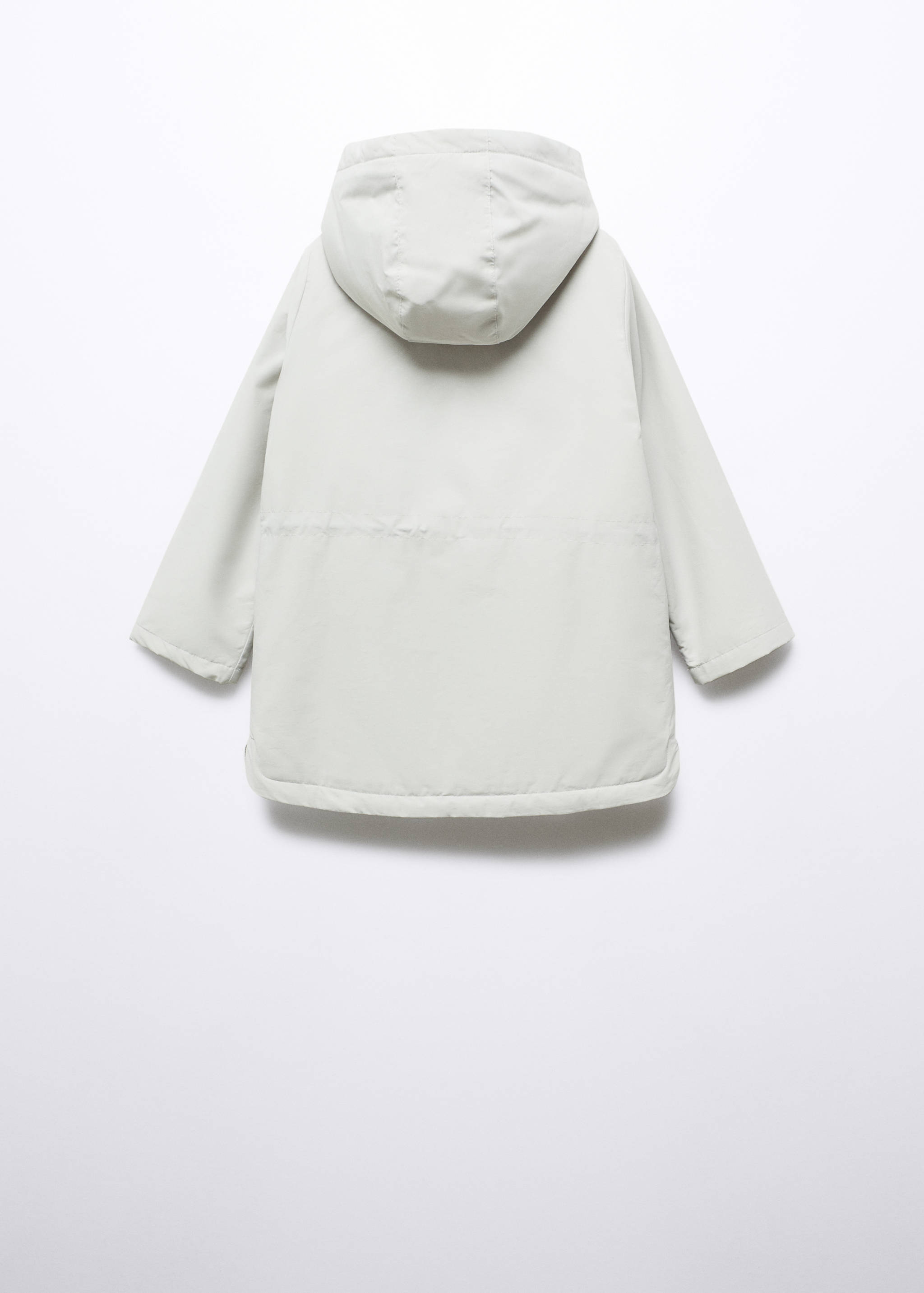 Hooded water-repellent coat - Reverse of the article