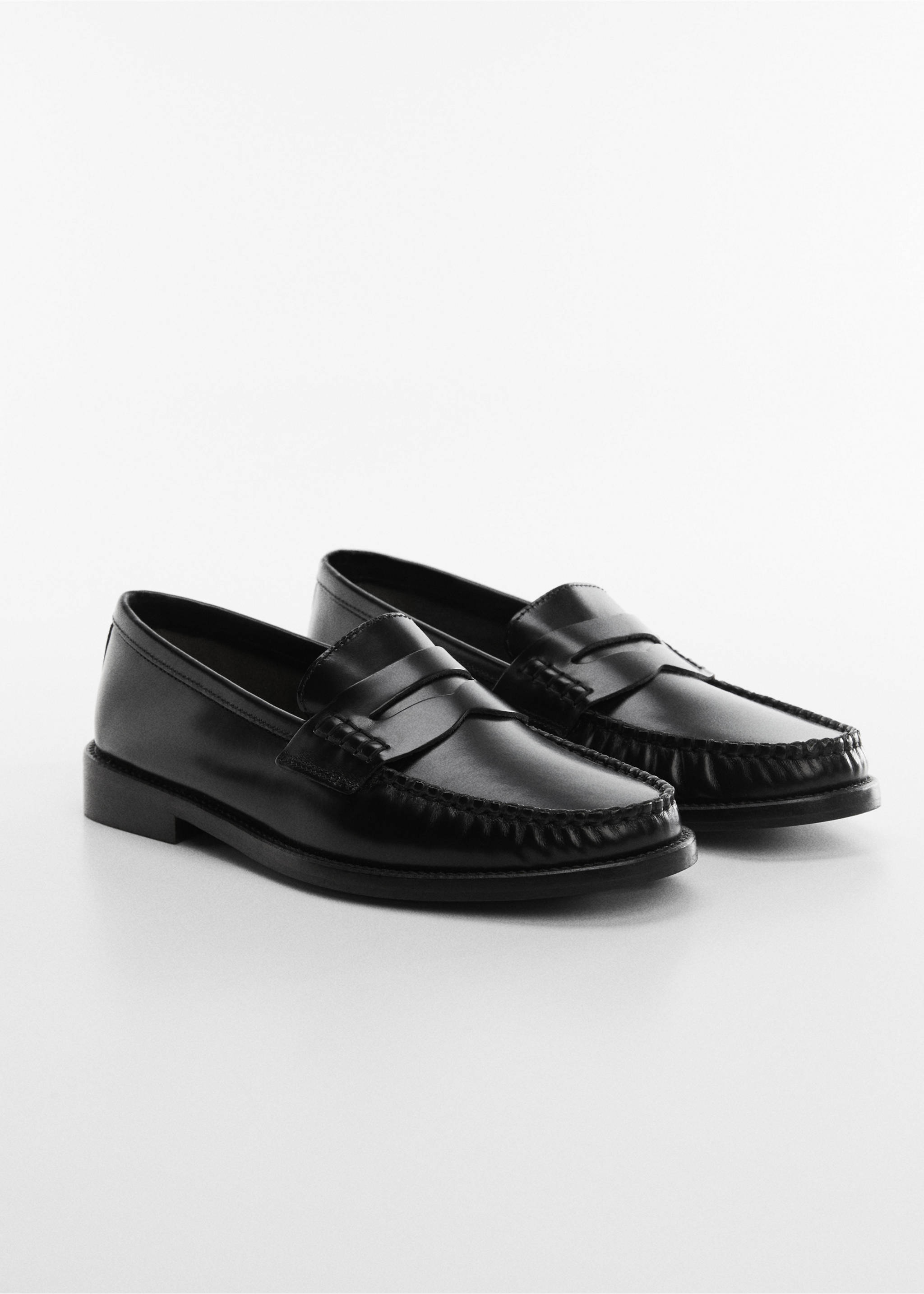 Leather penny loafers - Medium plane, Black. Ref: 57084388-00.