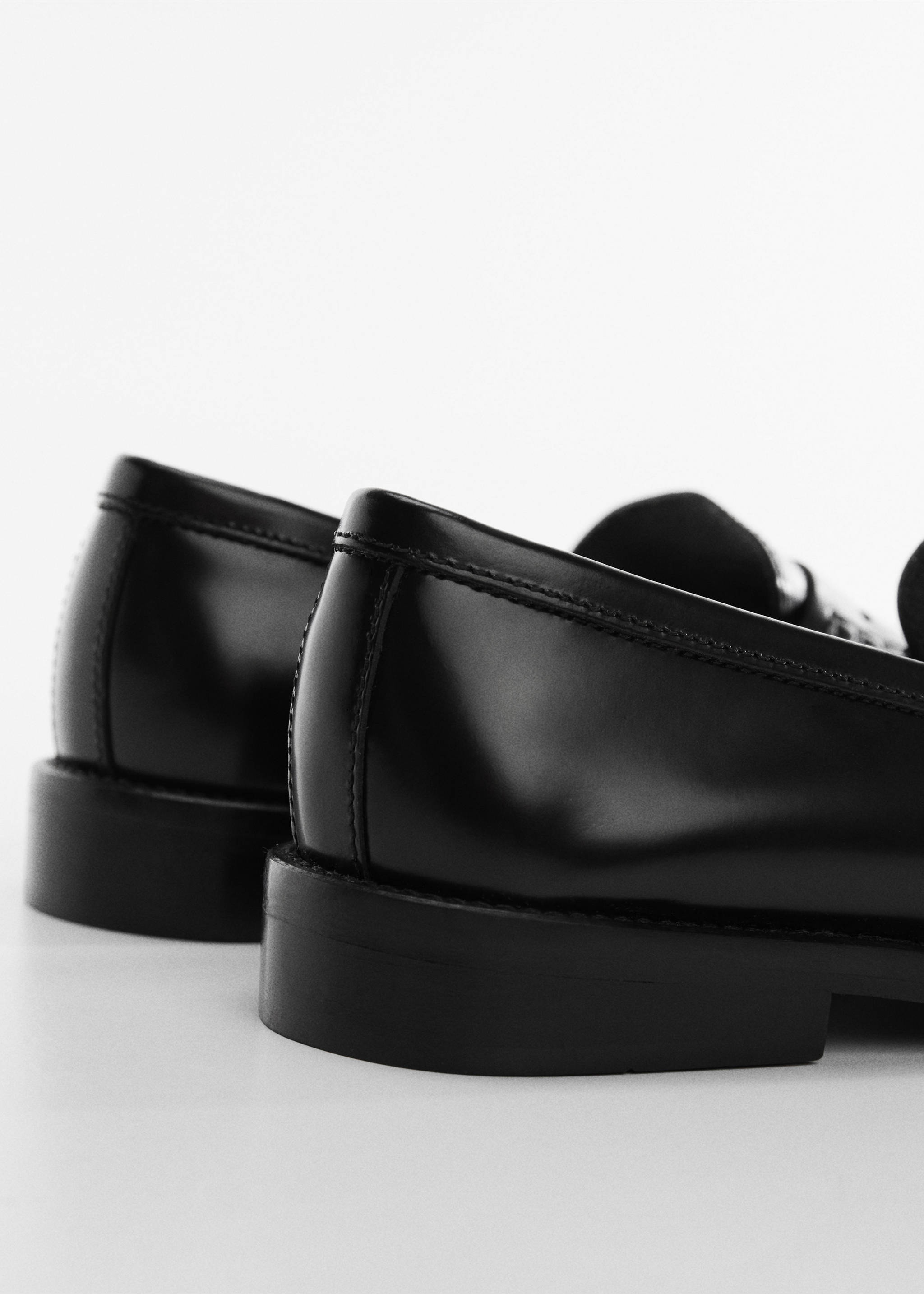 Leather penny loafers - Details of the article 1, Black. Ref: 57084388-00.