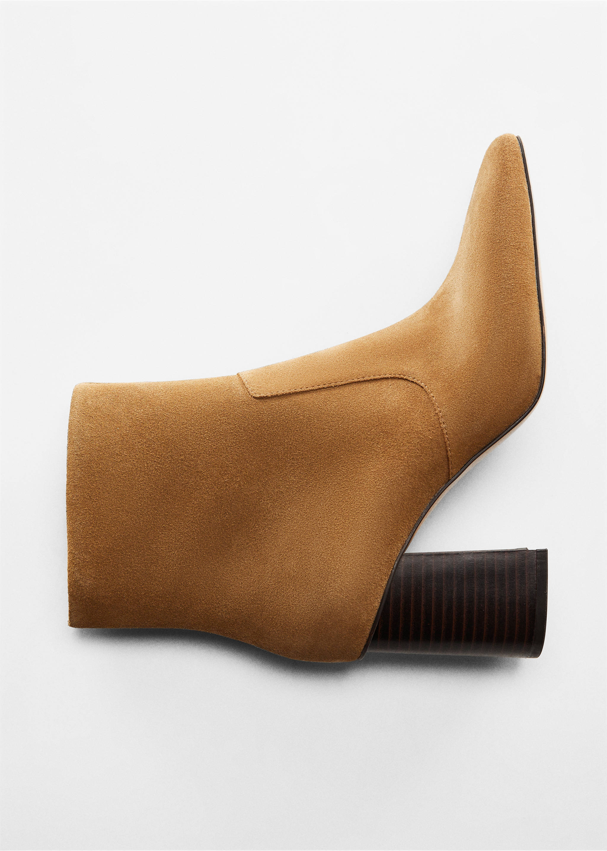 Stiefelette aus Rauleder mit Absatz - Detail des Artikels 5, Braun. Ref: 57084389-00.