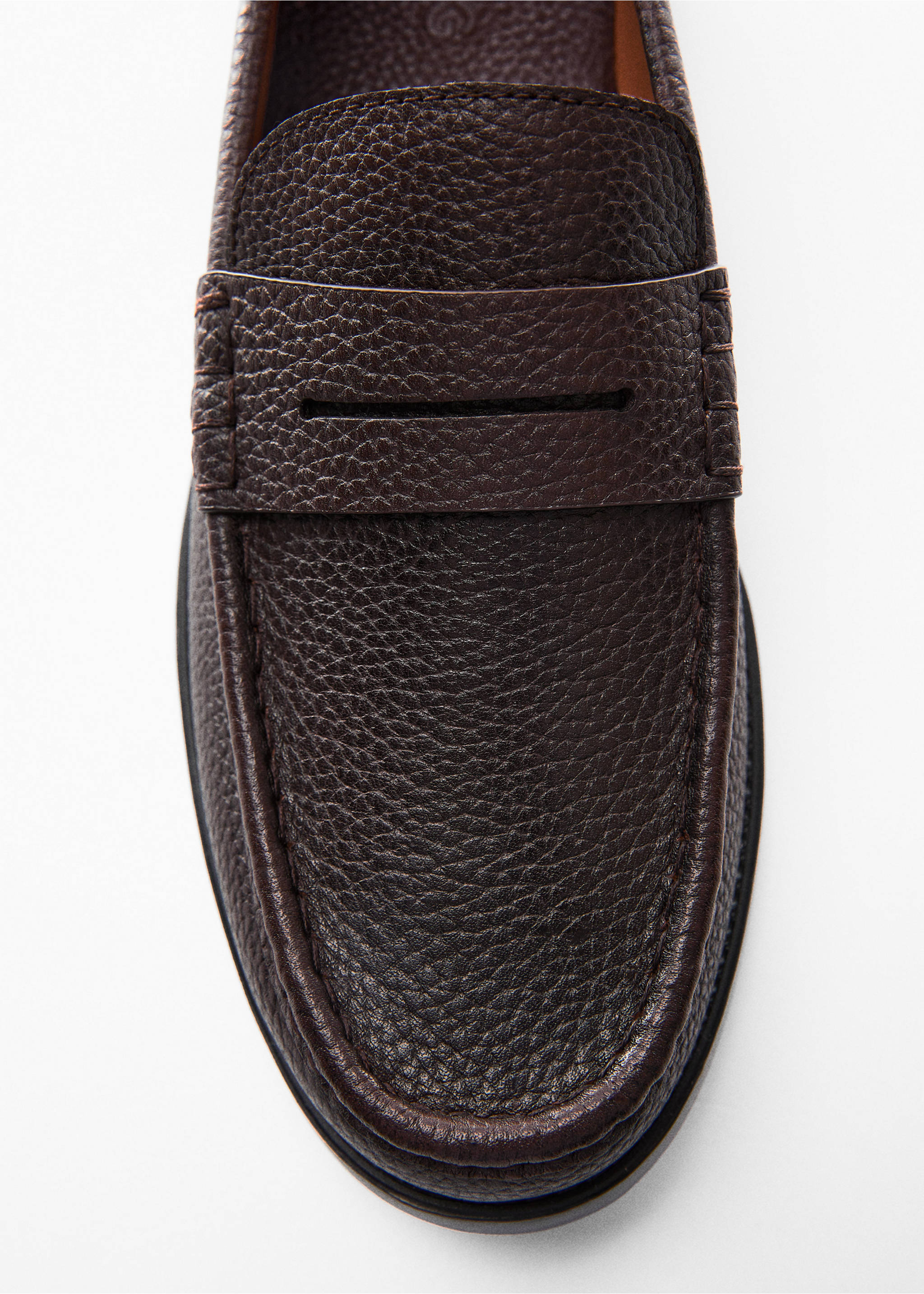 Moccasins with leather mask - Details of the article 5, Brown. Ref: 57084397-00.