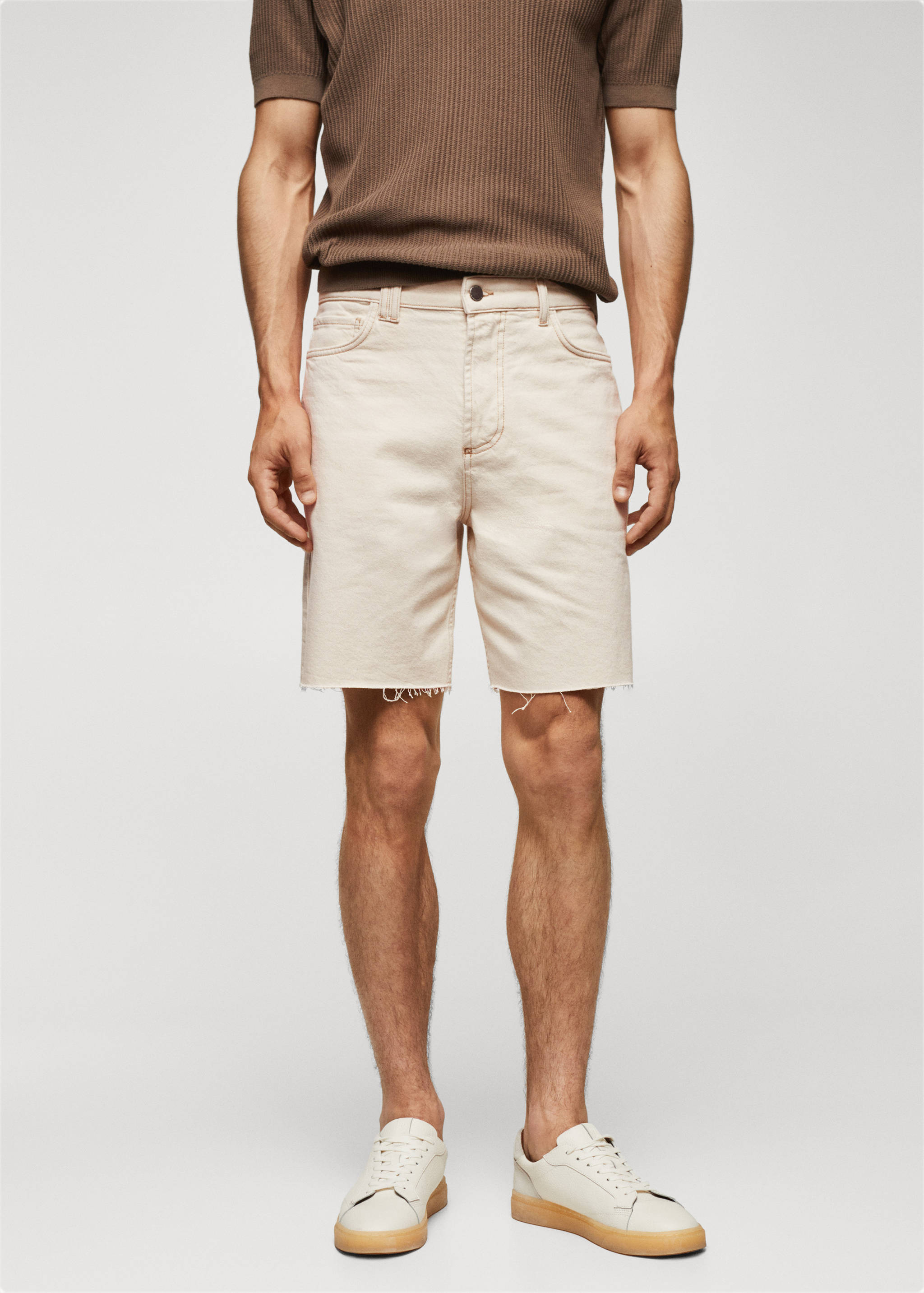 Regular-fit denim shorts - Medium plane