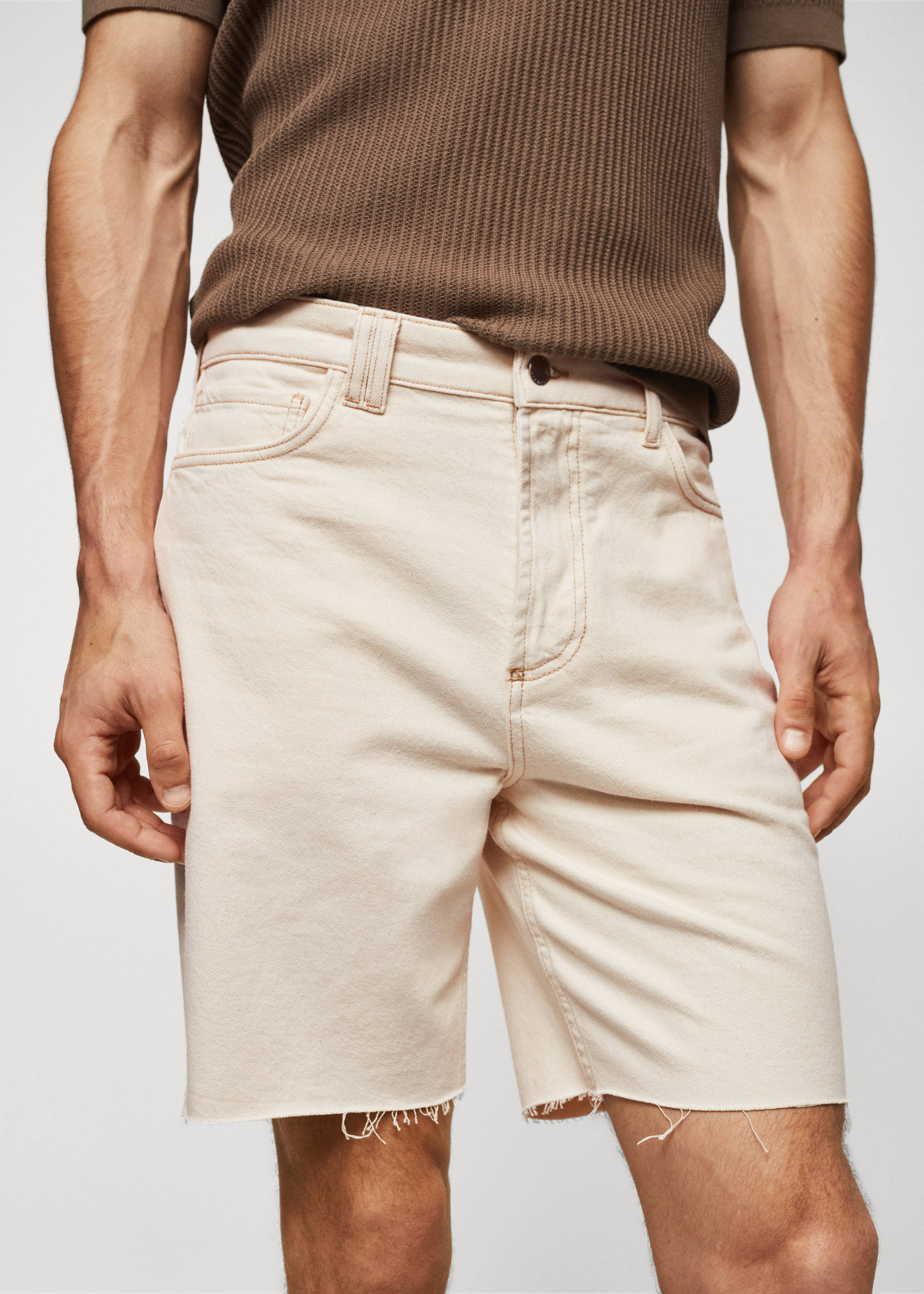 Regular-fit denim shorts - Details of the article 1