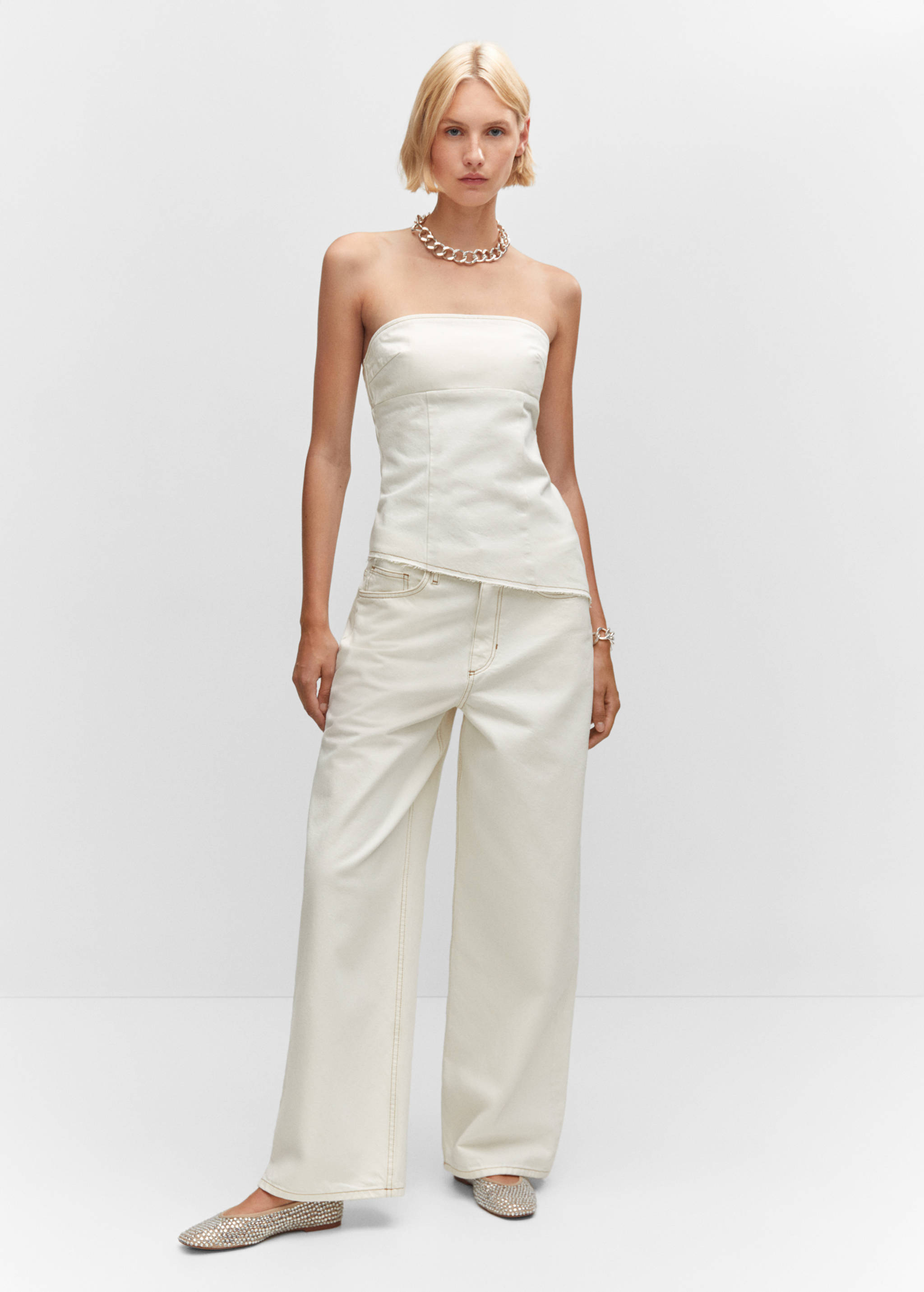 Trägerloses Jeans-Top - Allgemeine Ansicht