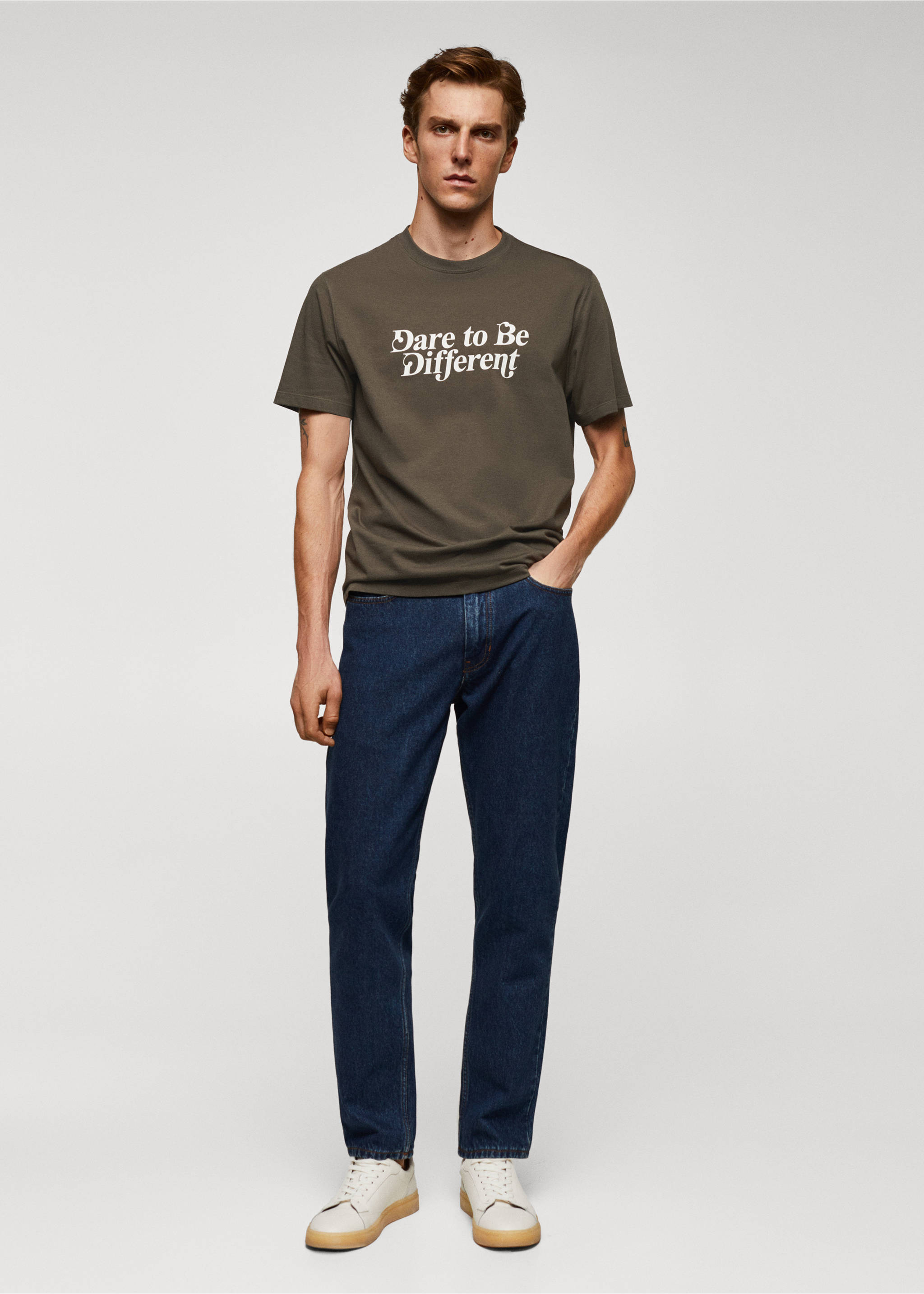 100% cotton printed t-shirt - General plane, Khaki. Ref: 57084431-00.