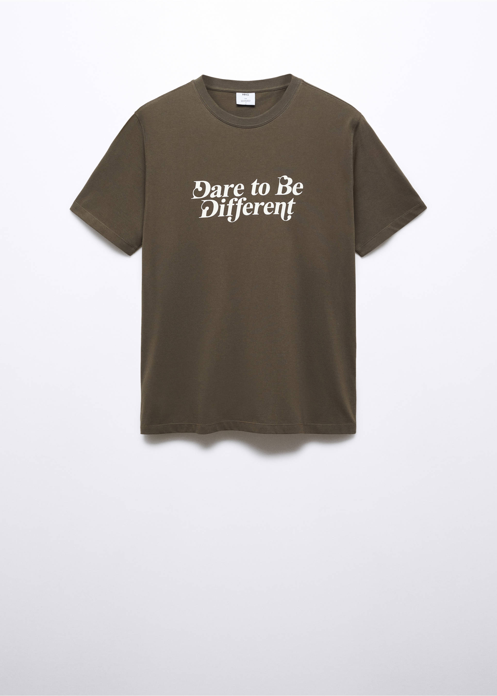 100% cotton printed t-shirt - Article without model, Khaki. Ref: 57084431-00.