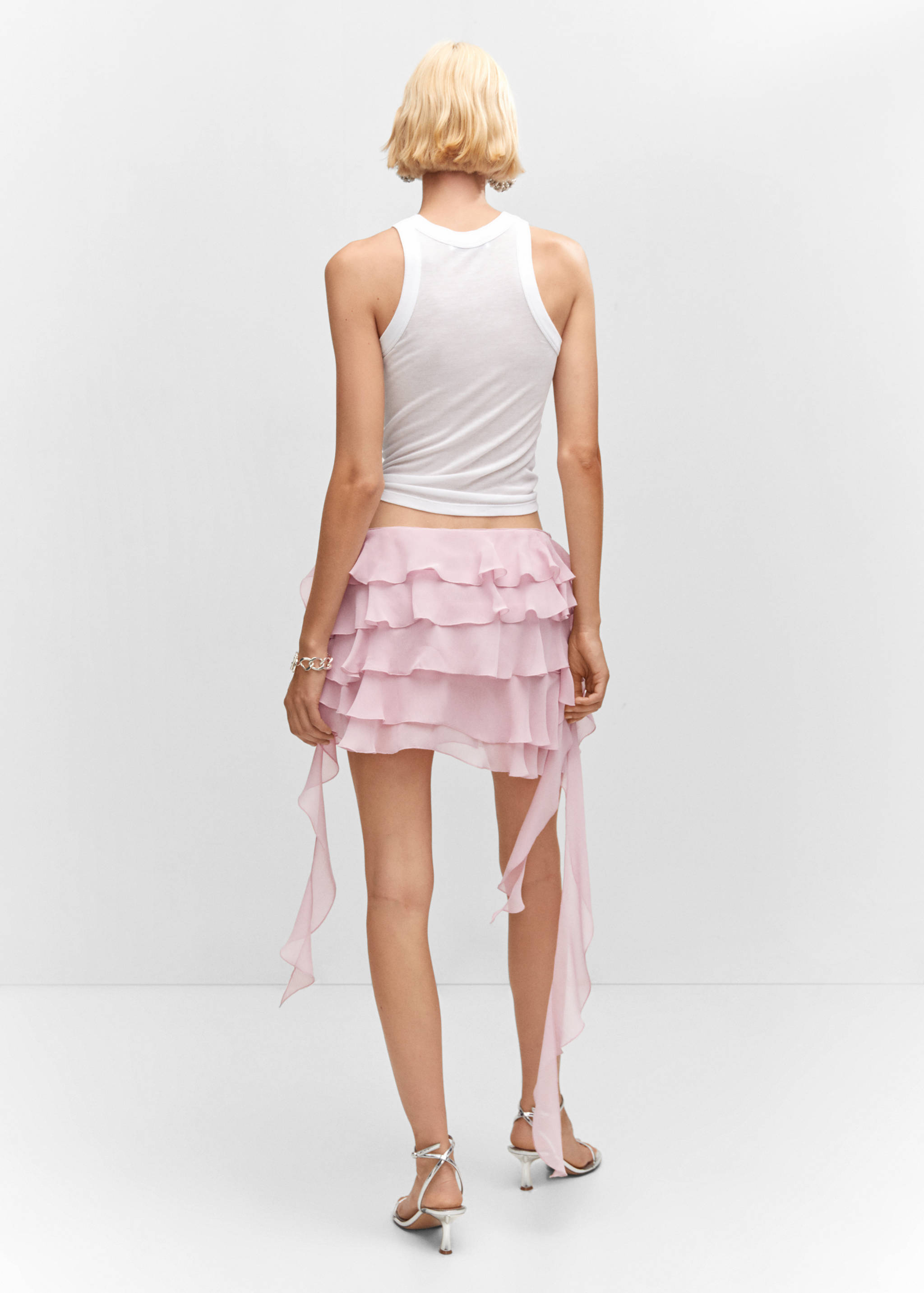 Ruffled chiffon skirt - Reverse of the article