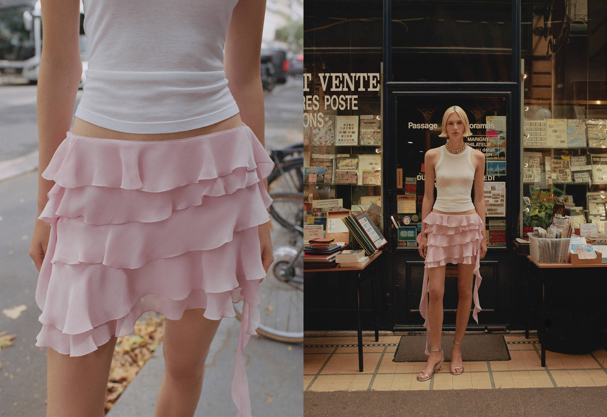 Ruffled chiffon skirt - Panoramic plane