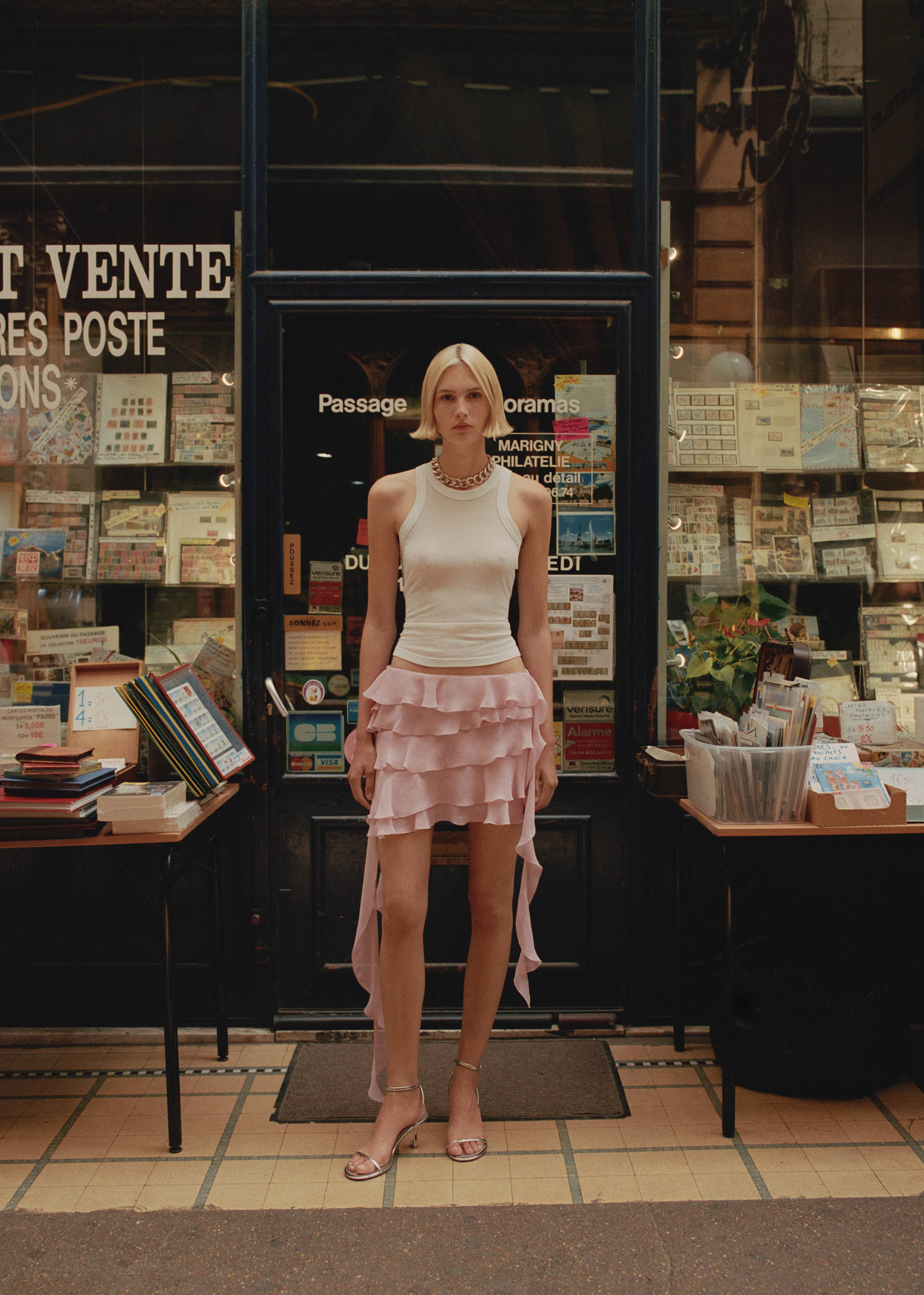 Ruffled chiffon skirt - Details of the article 9