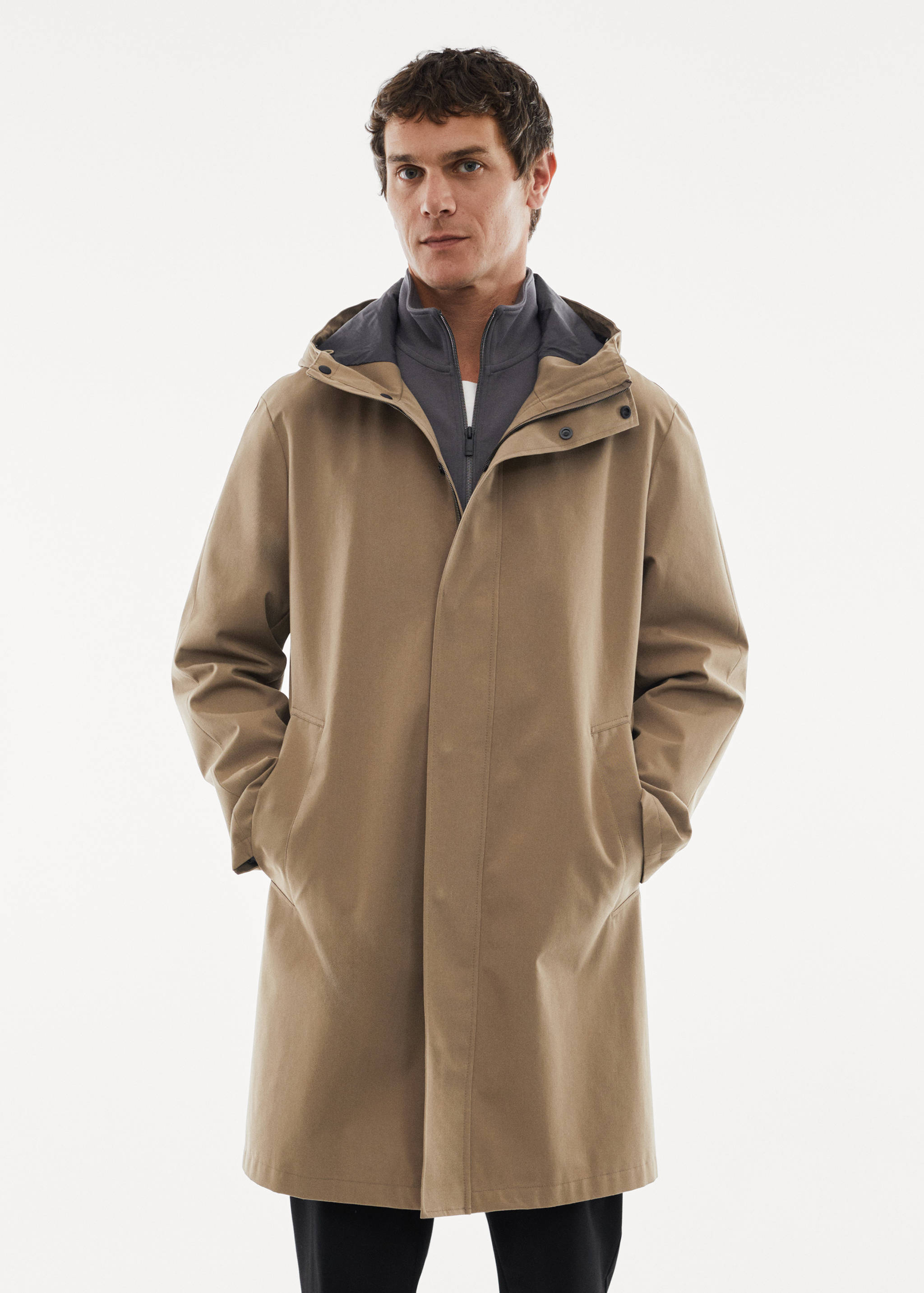 Waterproof parka met capuchon - Middenvlak