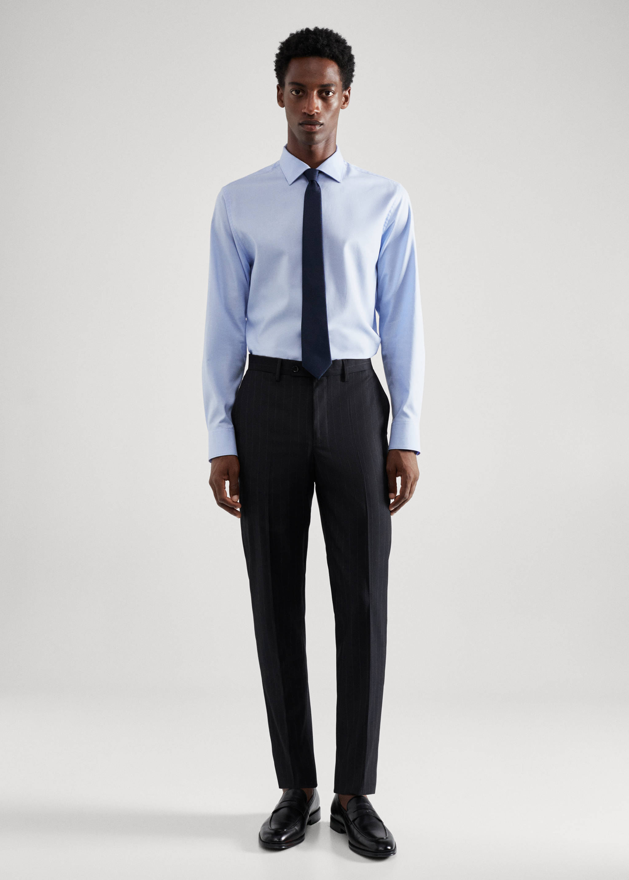 Stretch-fabric slim-fit suit trousers - General plane