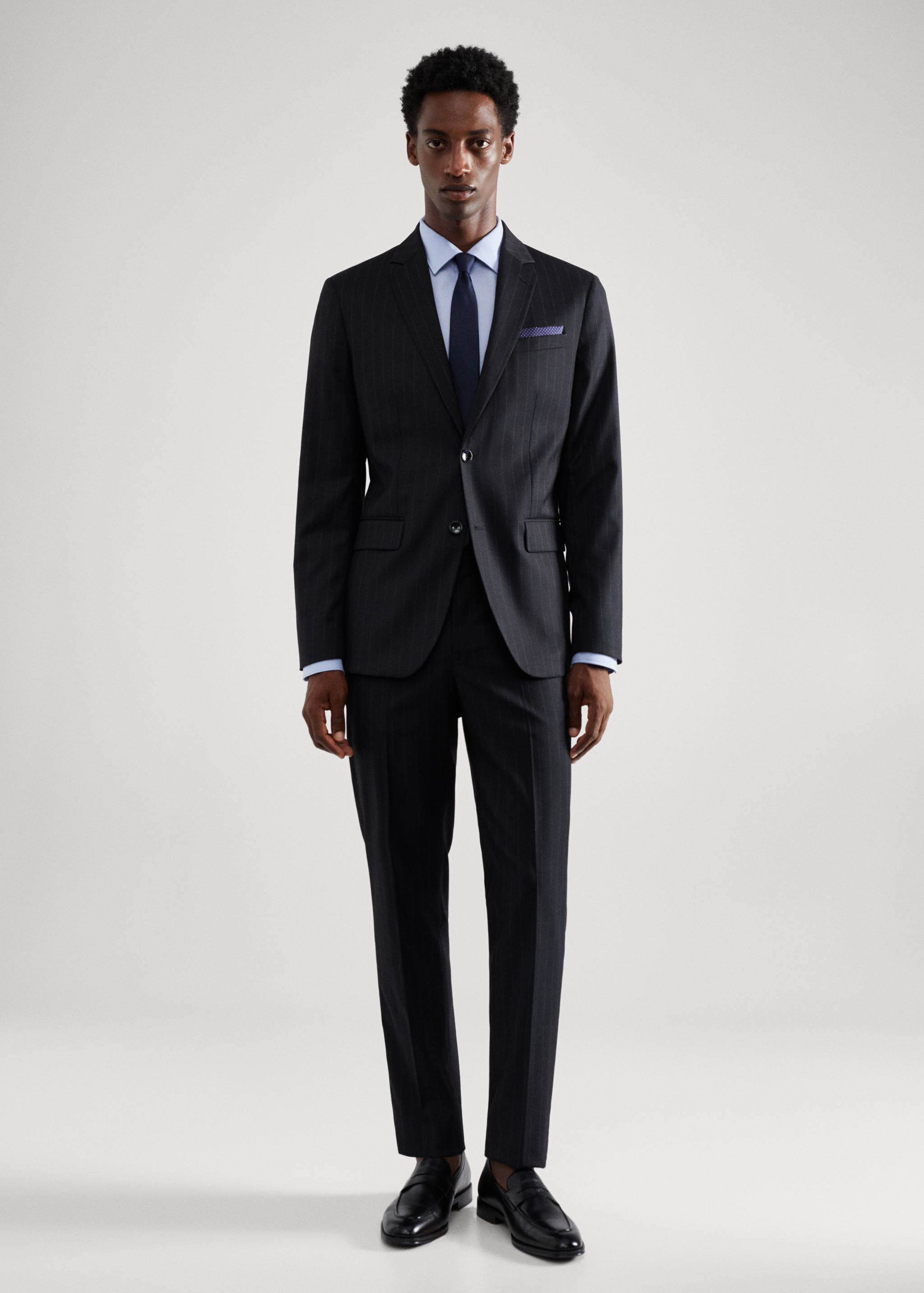 Stretch-fabric slim-fit suit trousers - Details of the article 4