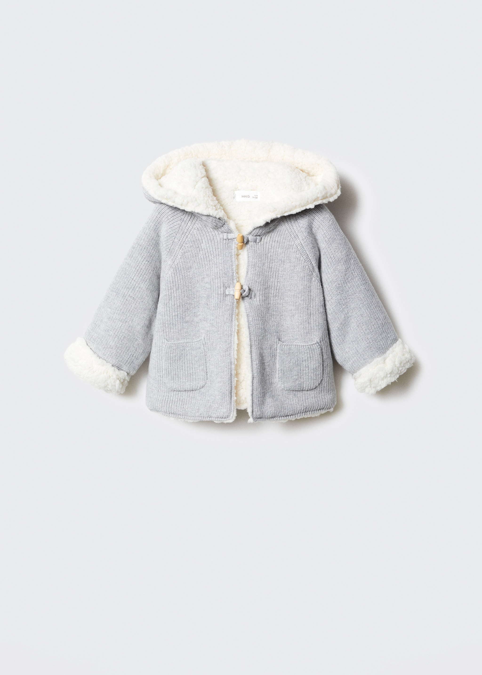 Knitted cardigan with fur-effect lining - Article without model