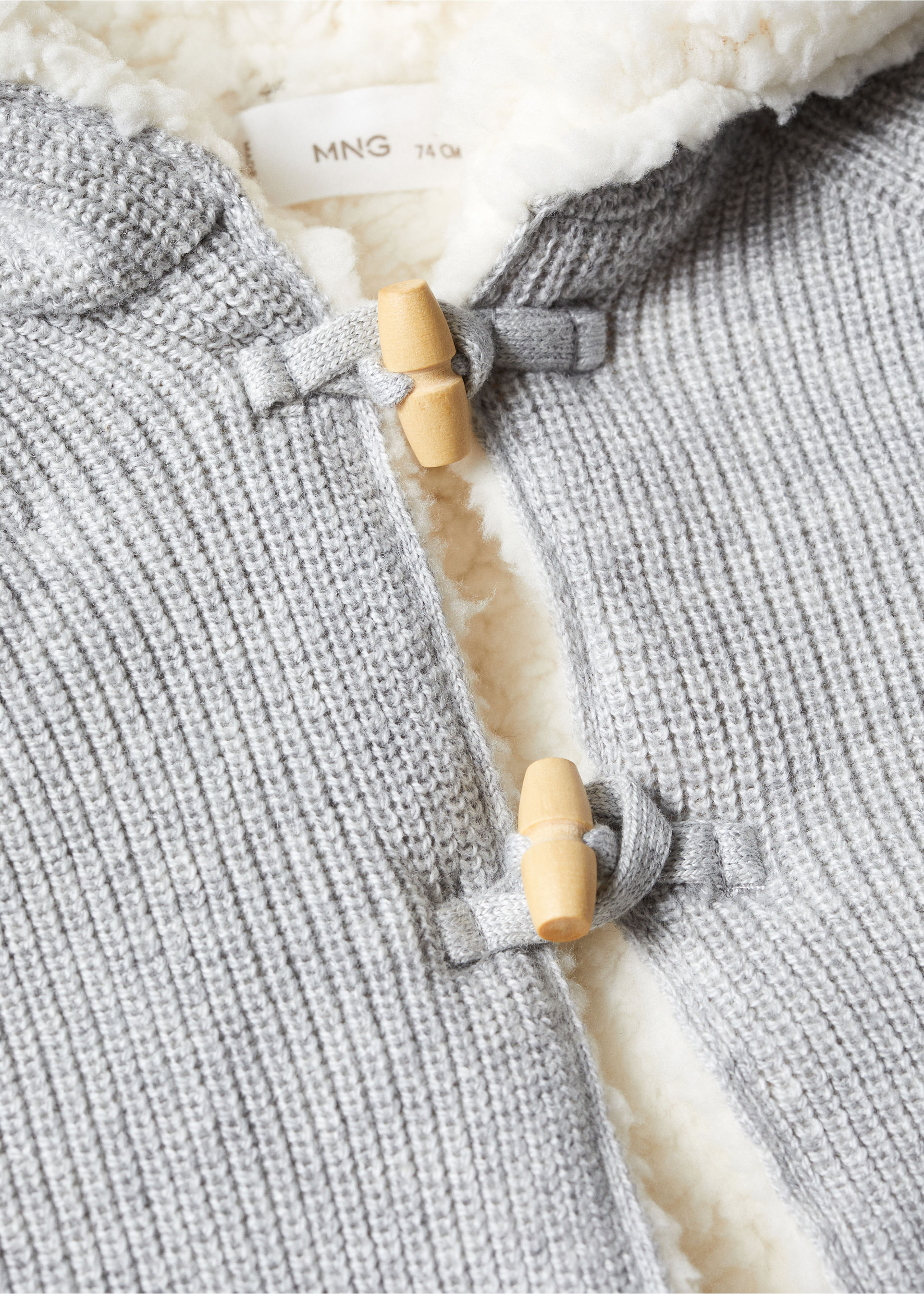 Cardigan din tricot cu blană în interior - Detaliu al articolului 0