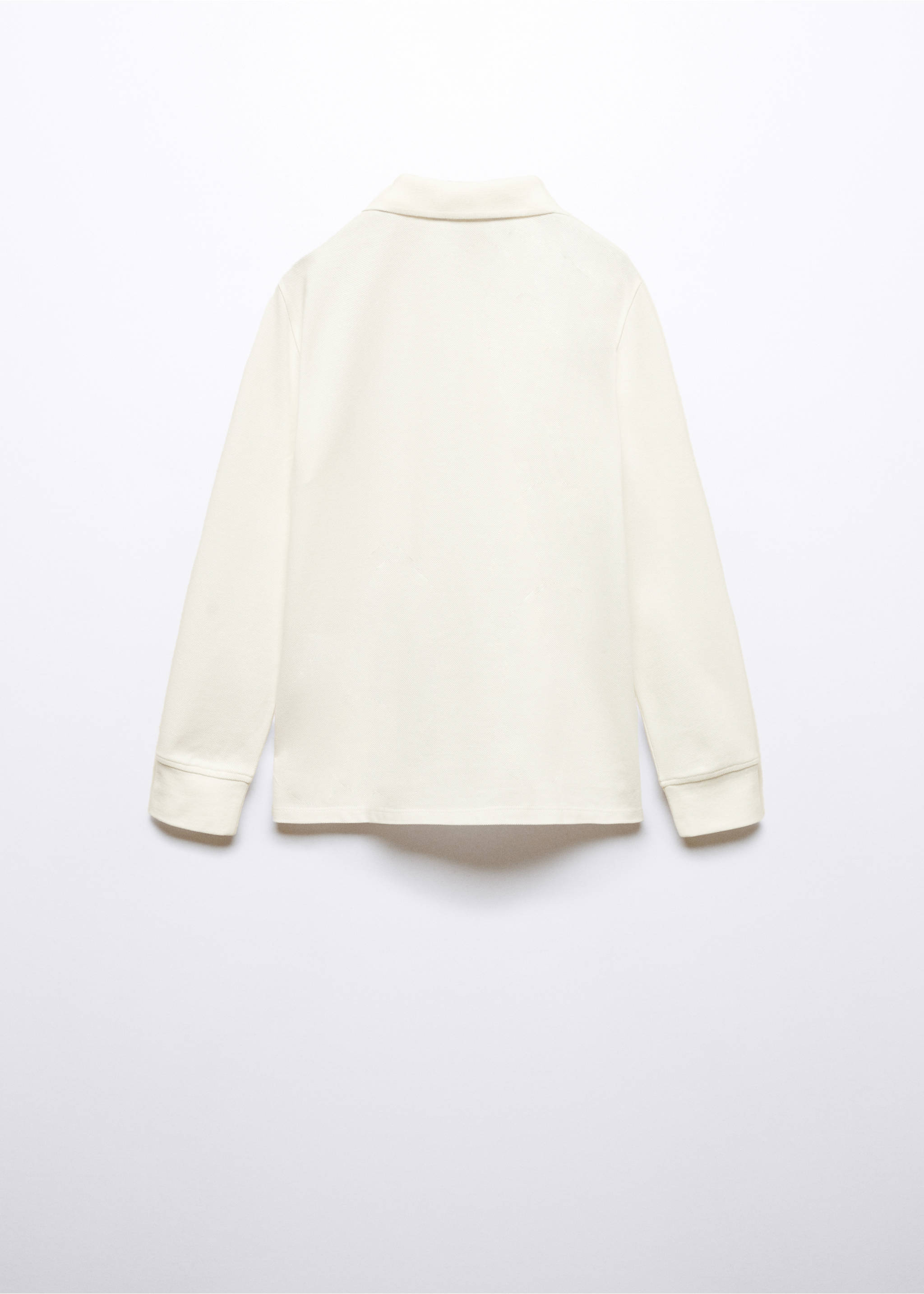 Long sleeves cotton polo - Reverse of the article, Off White. Ref: 57084763-00.
