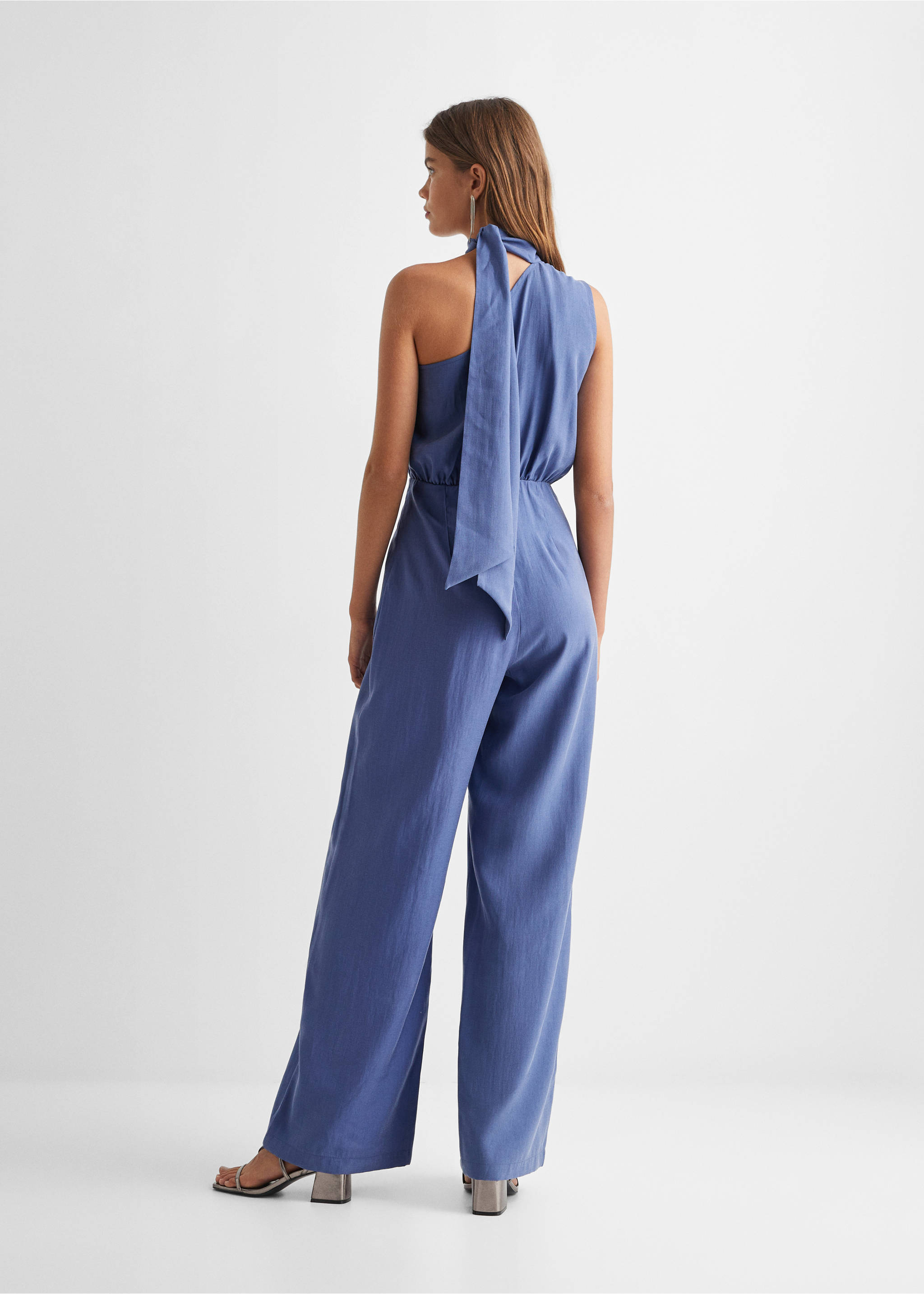 Asymmetric long jumpsuit - Reverse of the article, Blue. Ref: 57084768-00.