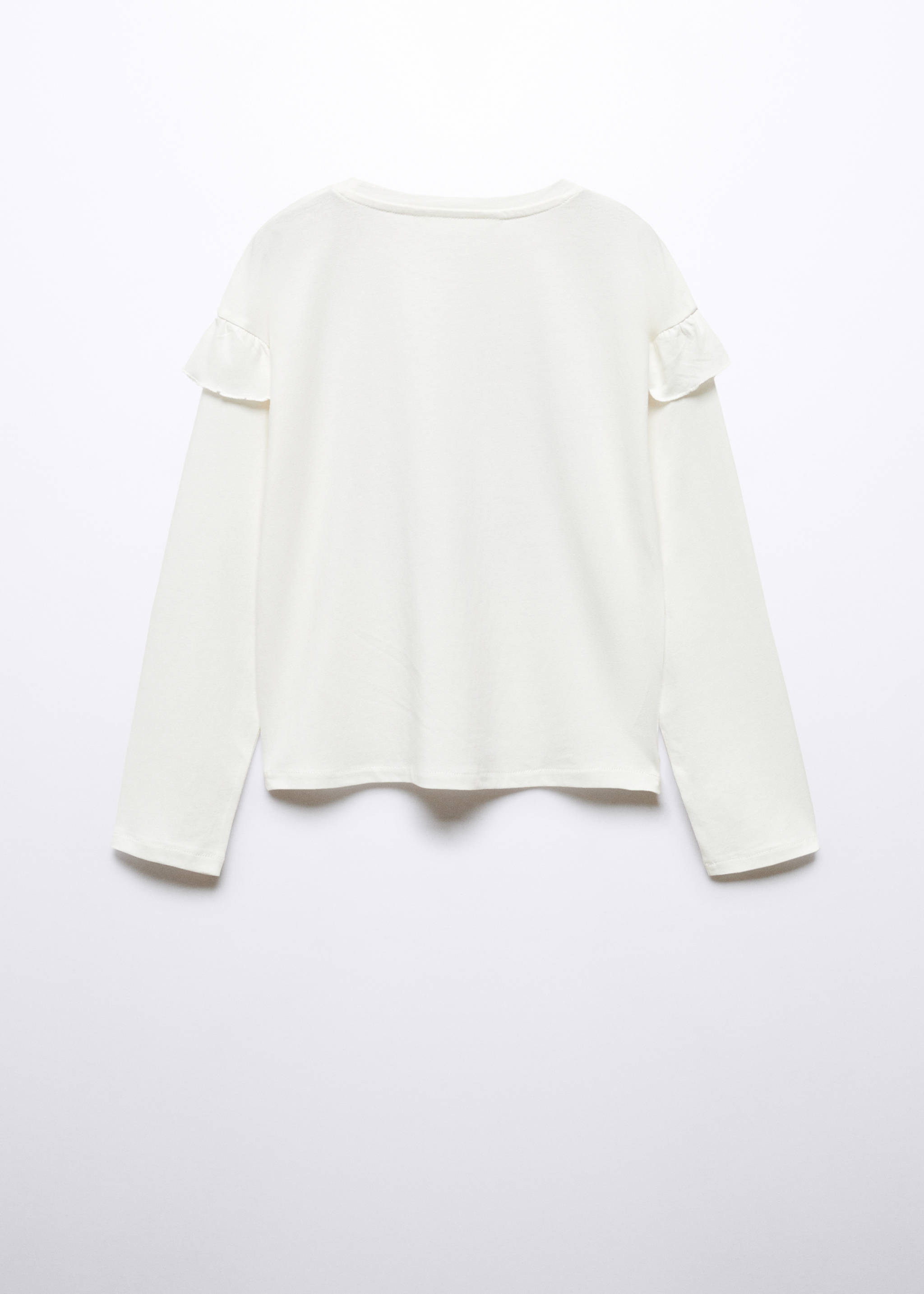 Gemustertes T-Shirt mit Volantdetails - Rückseite des Artikels