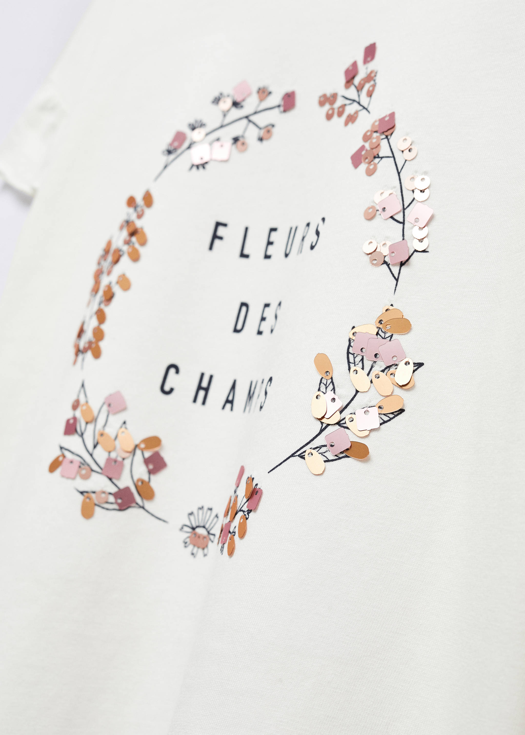 Gemustertes T-Shirt mit Volantdetails - Detail des Artikels 8