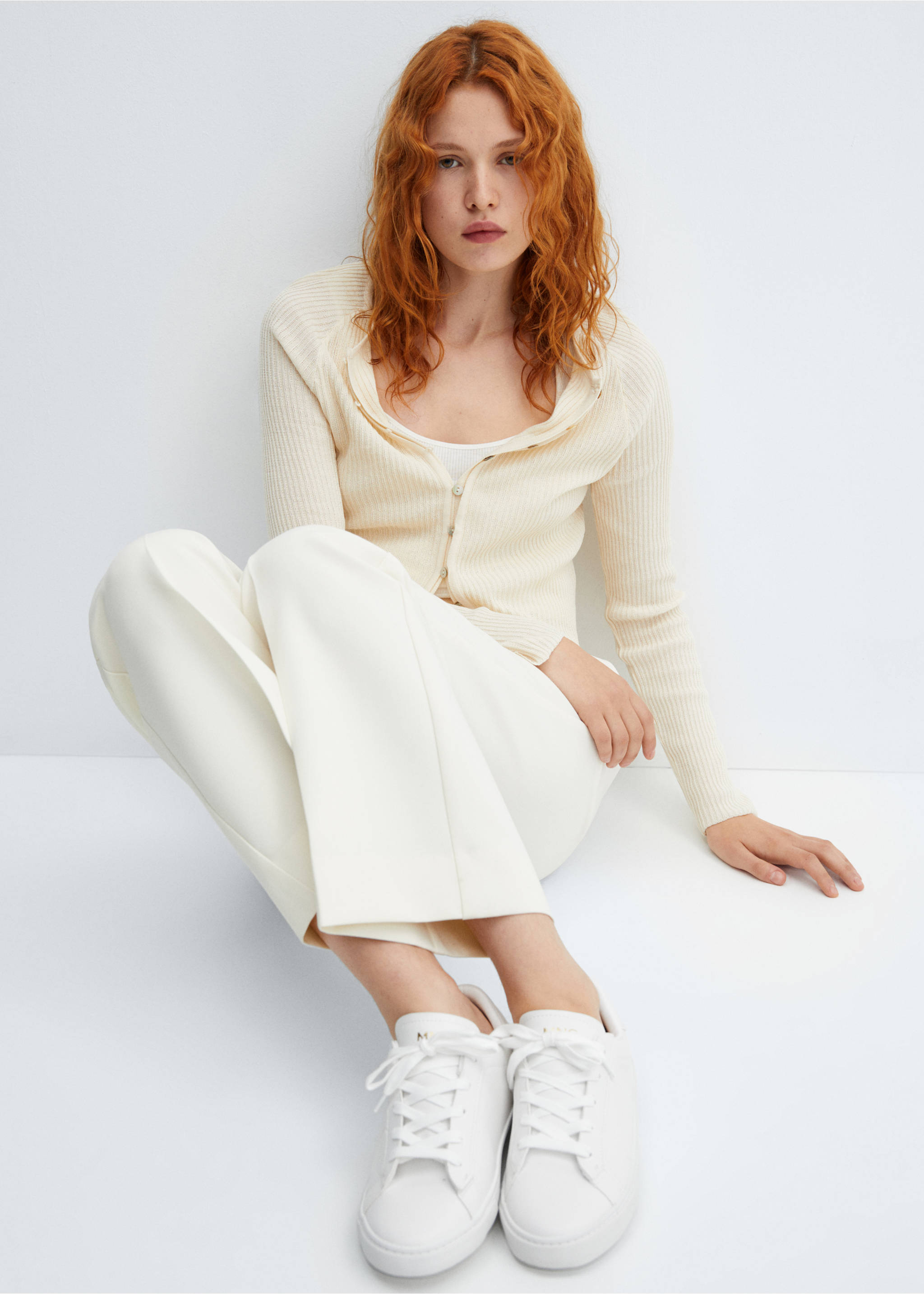 Lace-up sneakers - General plane, White. Ref: 57084782-00.