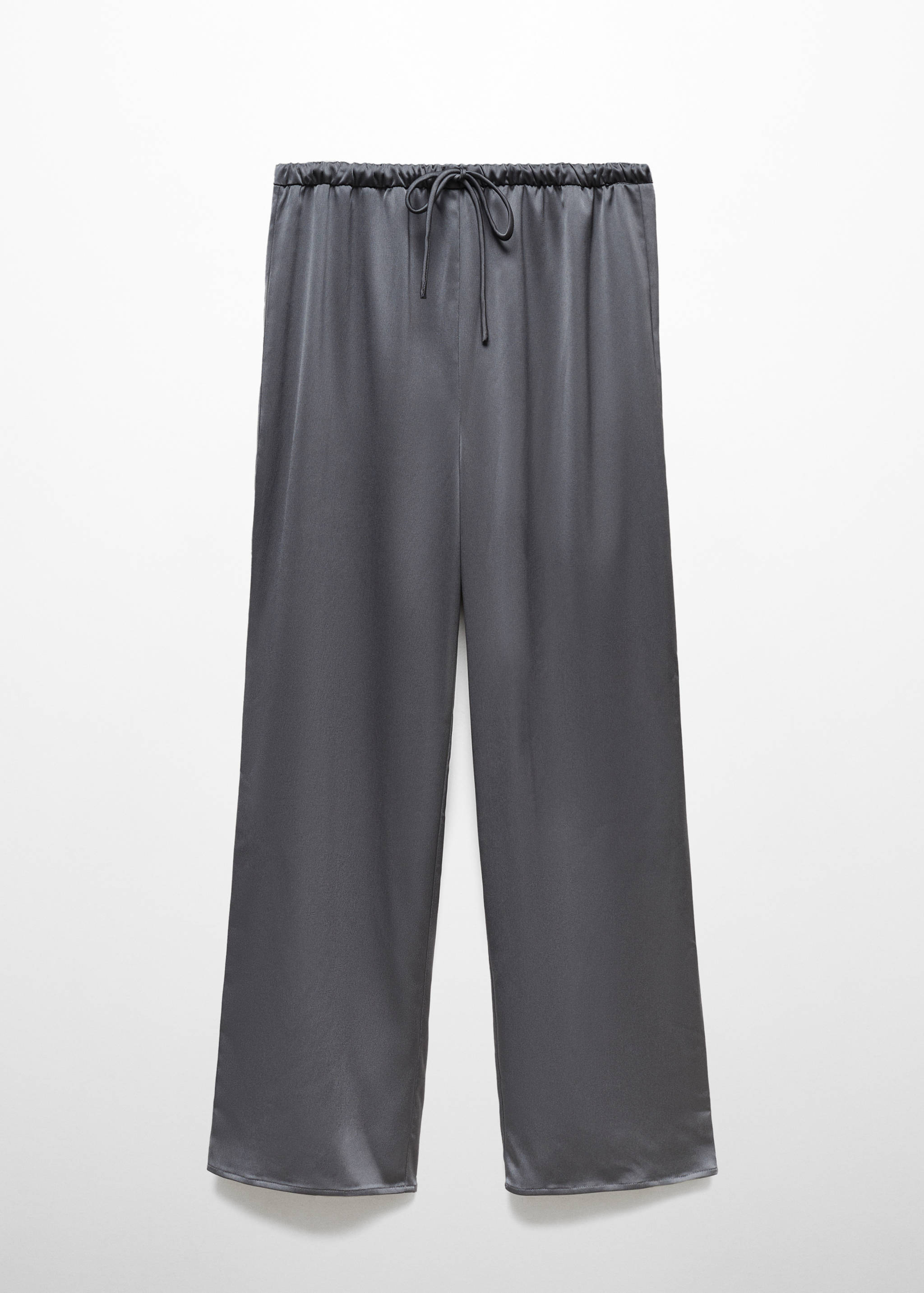 Satin-finish elastic waist pants - Article without model