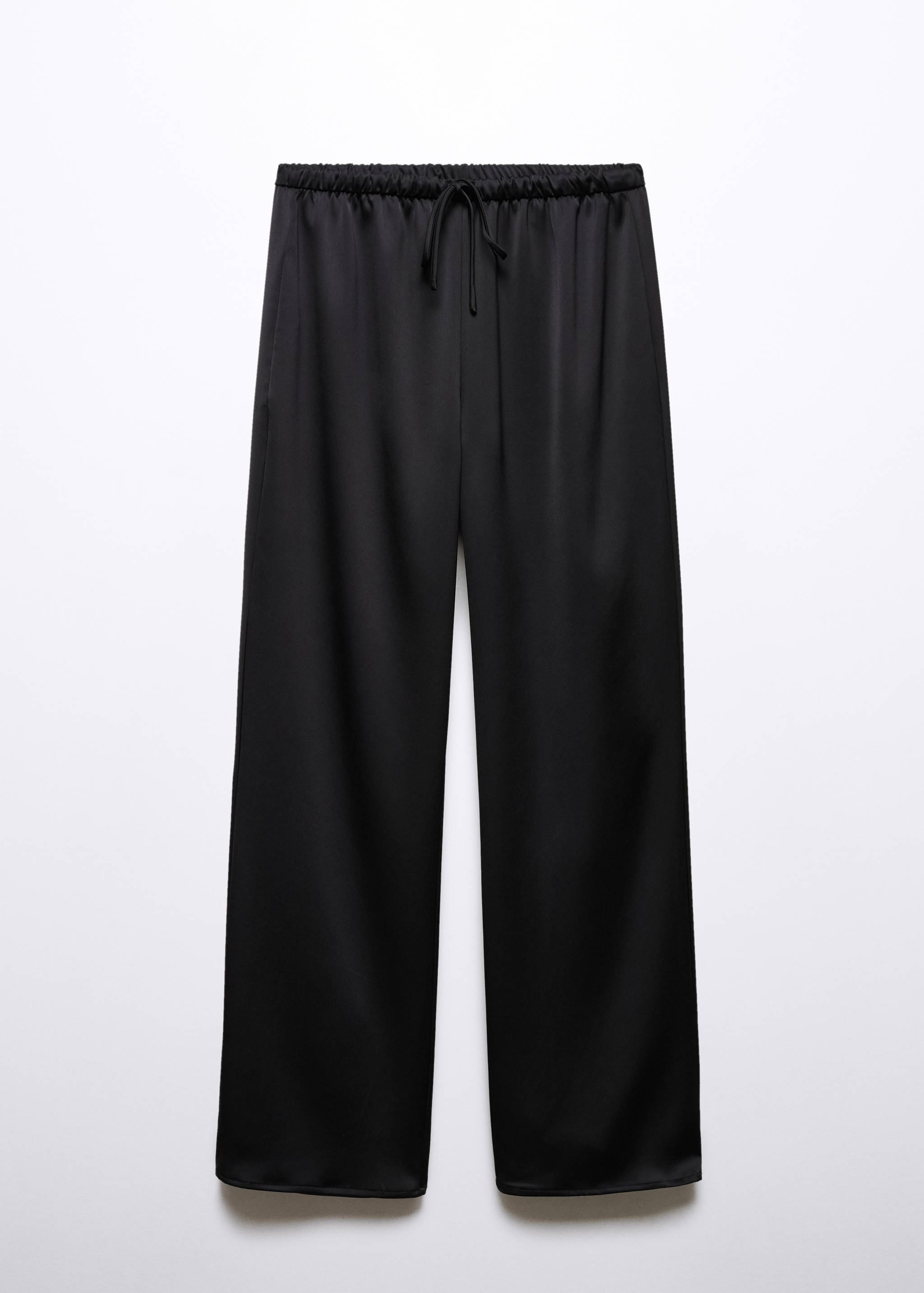 Satin-finish elastic waist trousers - Article without model
