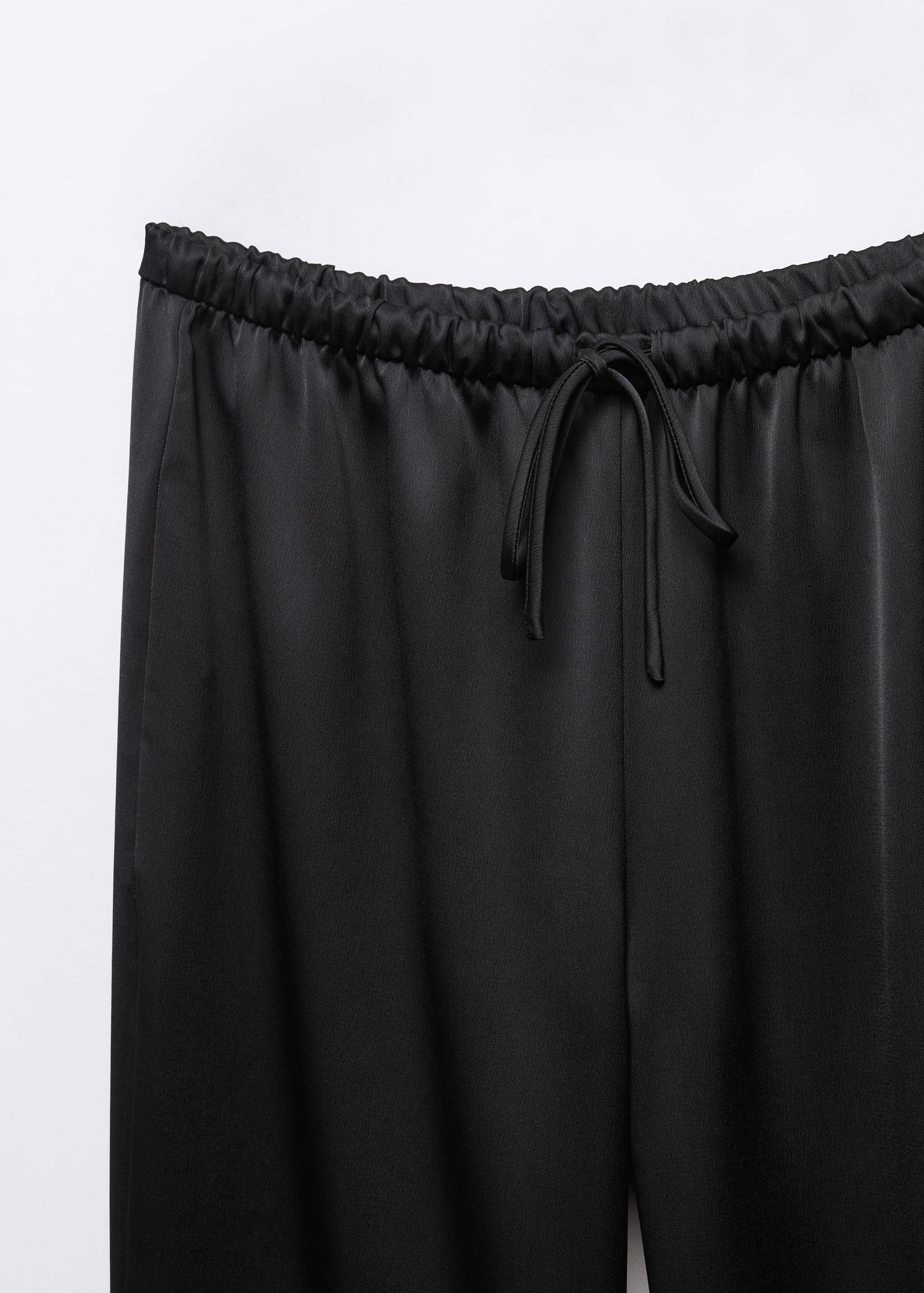 Satin-finish elastic waist trousers - Details of the article 8