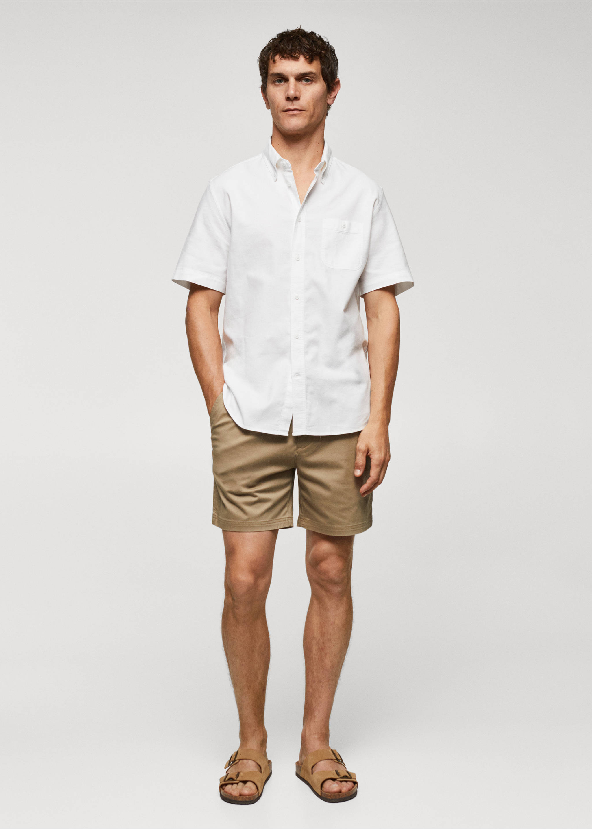 Chemise 100 % coton regular-fit - Plan général, Blanc. Ref: 57085786-00.